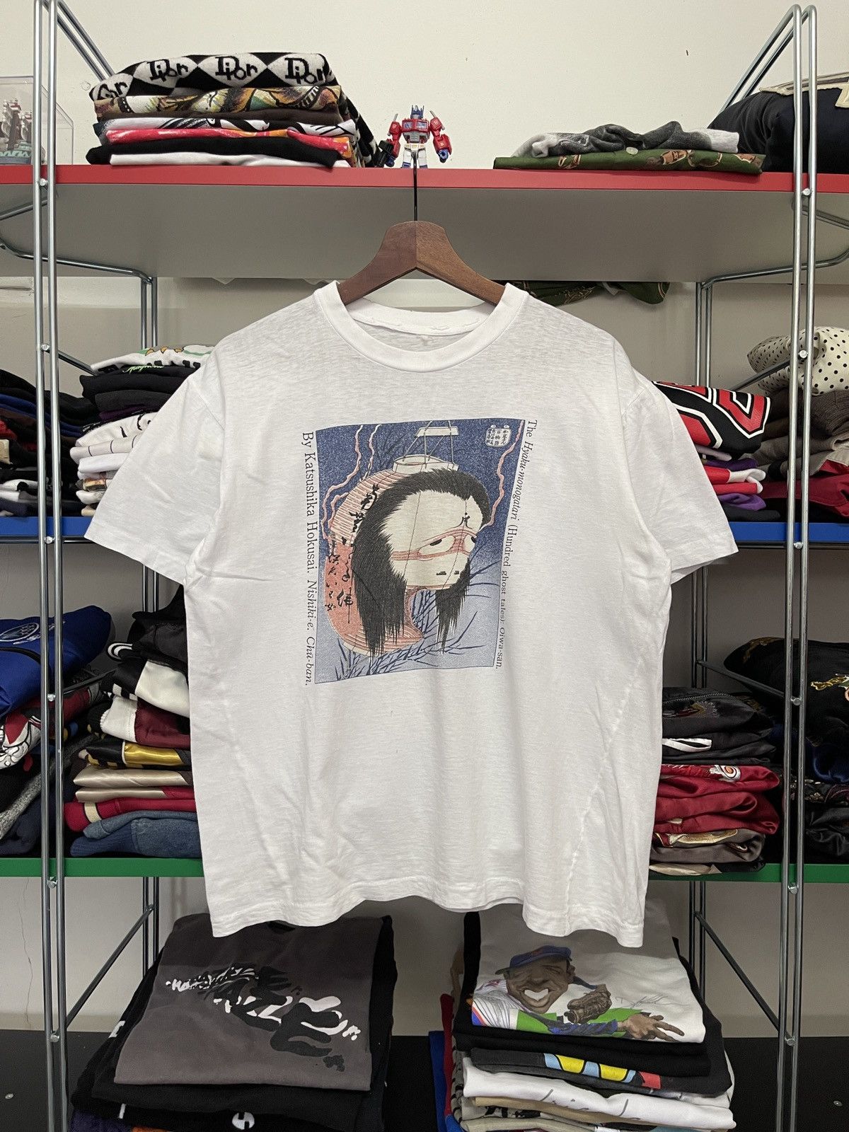 Anime Vintage Rare The Hyaku Monogatari Katsushika Hokusai Tee Size US L / EU 52-54 / 3 - 1 Thumbnail