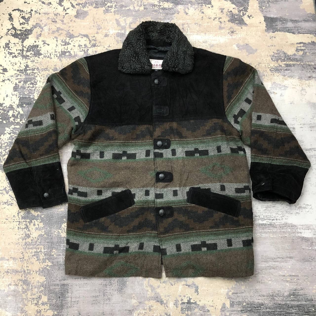 Japanese Brand × Vintage Y432 VTG JAPAN LEATHER X WOOL DARJE GRATIEY COAT Size US L / EU 52-54 / 3 - 1 Thumbnail