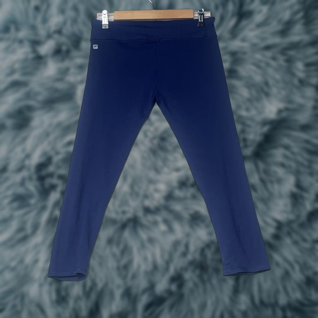 Fabletics Fabletics Leggings Womens Small Navy Blue Teal Purple Multicolor Cropped Capris Capris Pattern Size S Women Size 28" / US 6 / IT 42 - 1 Thumbnail