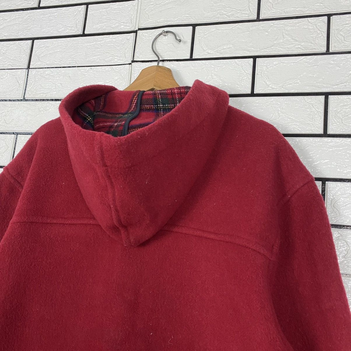 Burberry 🔥VINTAGE DUFFLE WOOL JACKET BURBERRYS CHECK TARTAN BLANKET Size US M / EU 48-50 / 2 - 14 Thumbnail