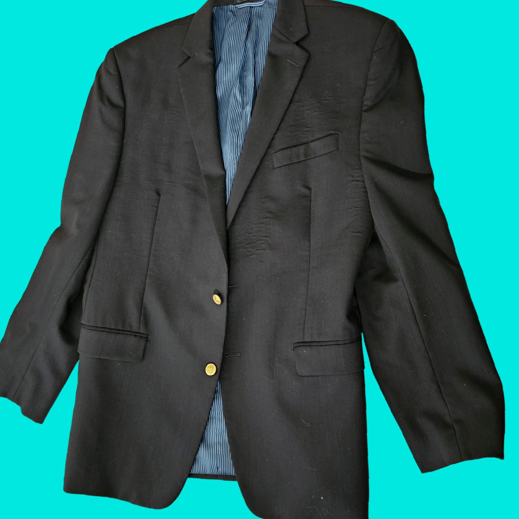Calvin Klein Calvin Klein Blazer Jacket Mens 42L Slim Fit Long Wool Black Size 42R - 1 Thumbnail
