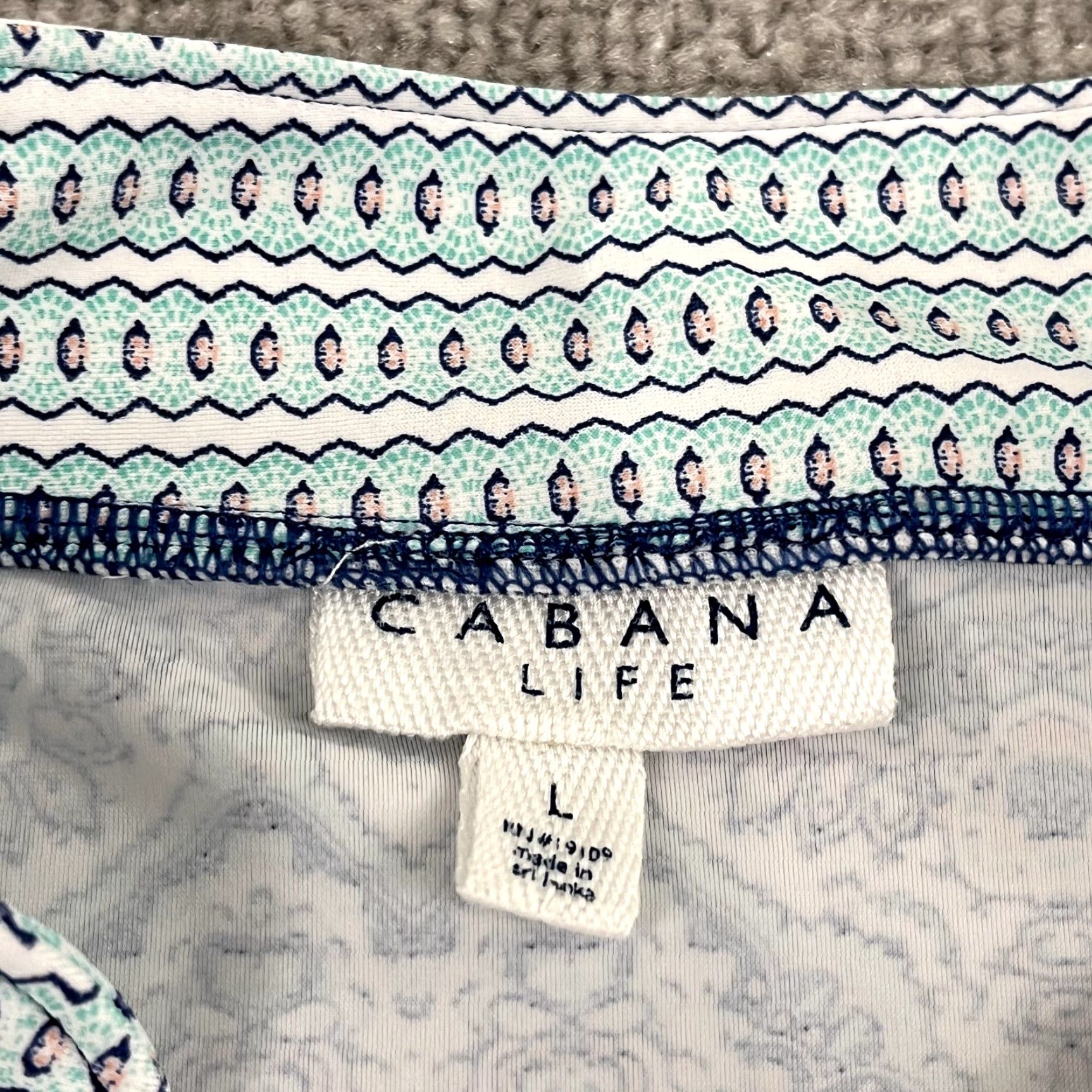 Vintage CABANA LIFE Top Womens Large Blue White Blouse 3/4 Sleeves Stretch Beach Preppy Size L / US 10 / IT 46 - 2 Thumbnail