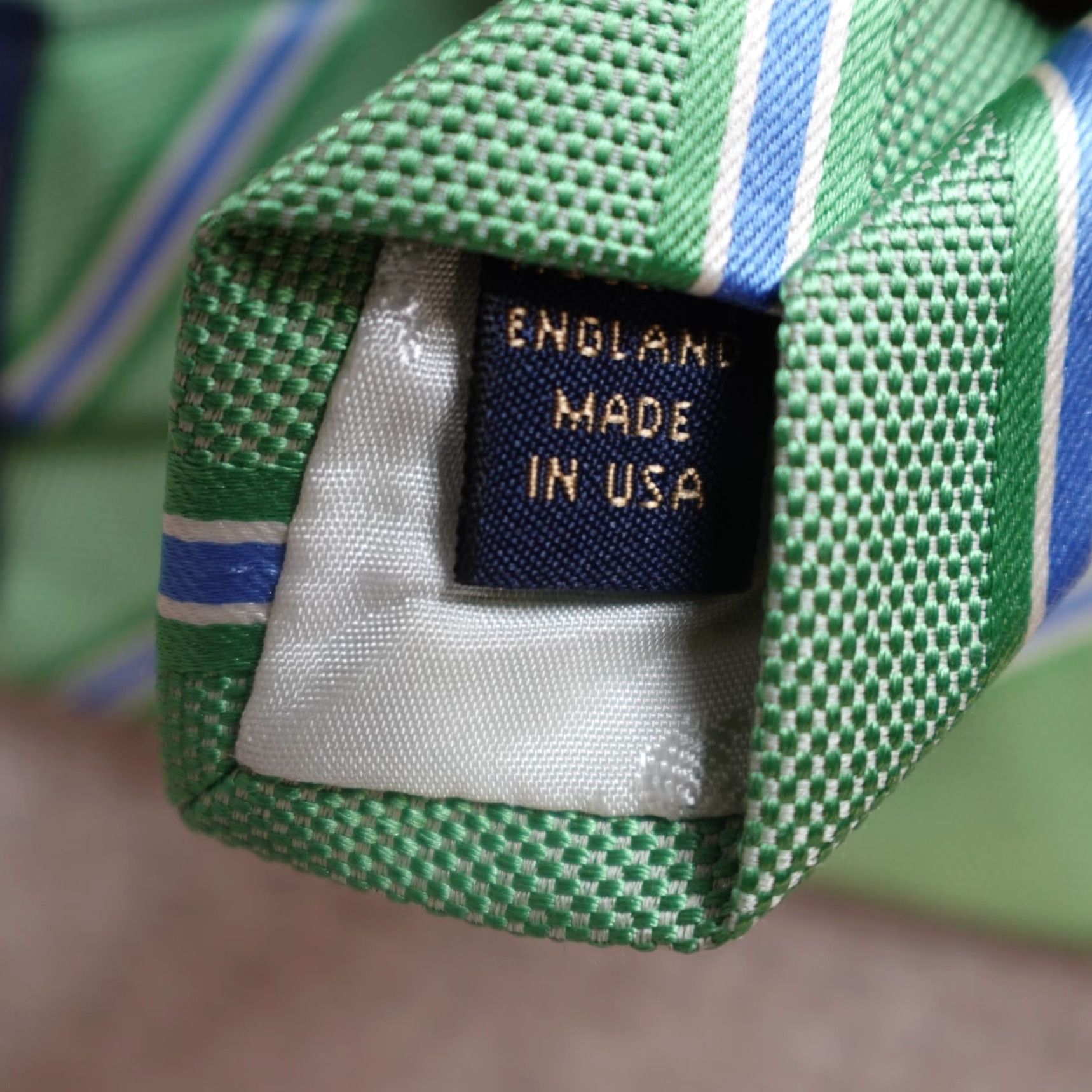 Brooks Brothers Brooks Brothers Tie Green Blue Repp Regimental Silk 57"-60" One Size United States Mens Vintage No N/A Size ONE SIZE - 3 Thumbnail