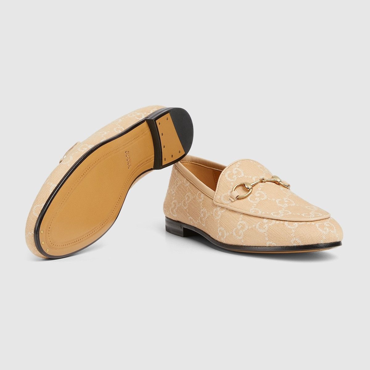 Gucci o1s1wg110125 Jordaan GG Denim Loafers in White/Beige Size US 5.5 / IT 35.5 - 6 Thumbnail