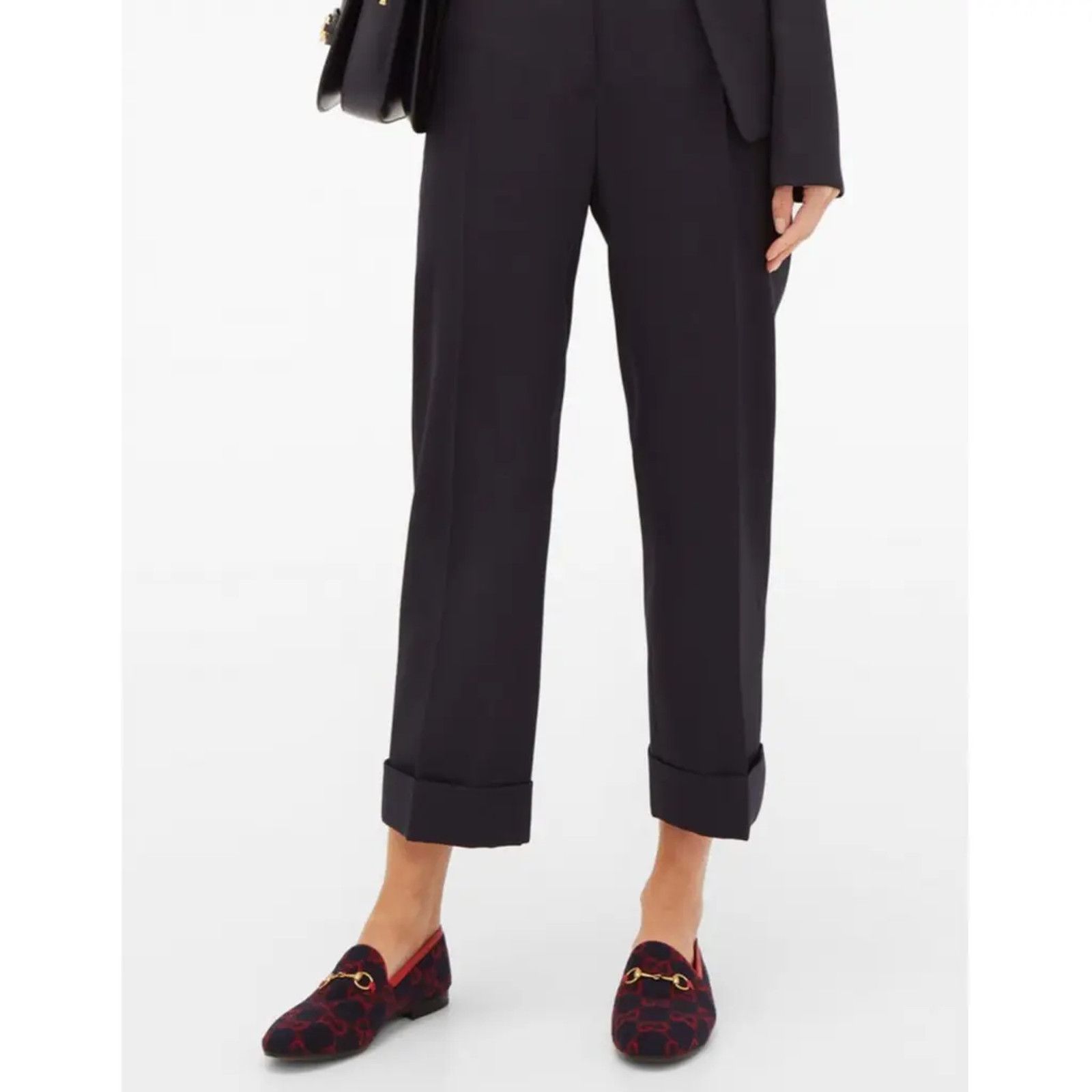 Gucci Gucci New Jordaan Wool Blue Red GG Logo Horsebit Size US 8 / IT 38 - 5 Thumbnail