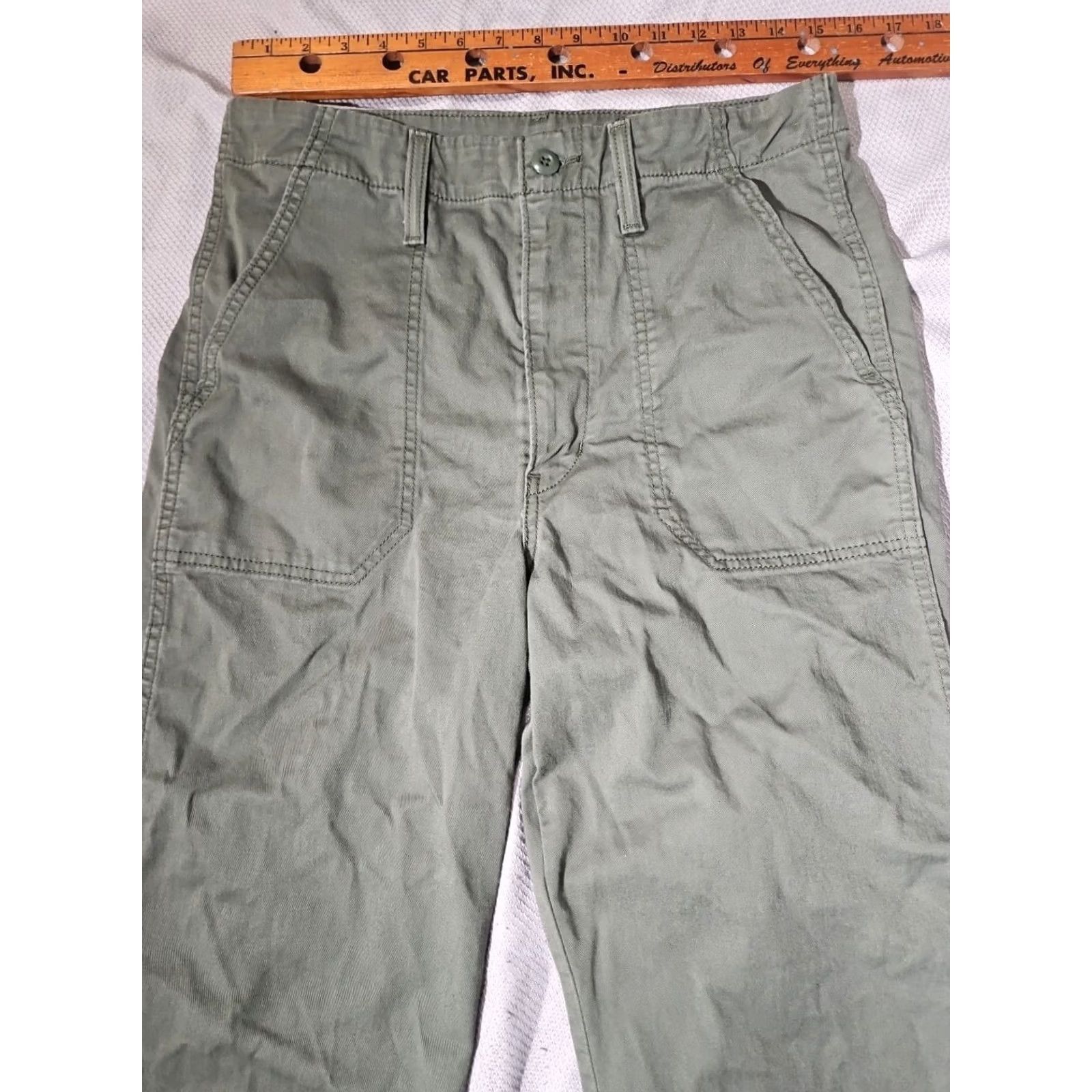 Levi's VINTAGE Levi's Pants Womens 30x27 Green Olive Utility Cargo Surplus Straight Stretch Shirt? Size 30" / US 8 / IT 44 - 2 Thumbnail