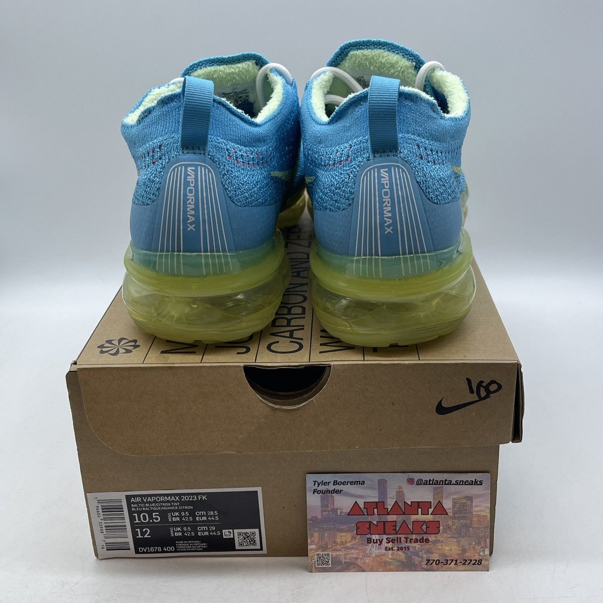 Nike Air vapormax 2023 Baltic blue Size US 10.5 / EU 43-44 - 3 Thumbnail
