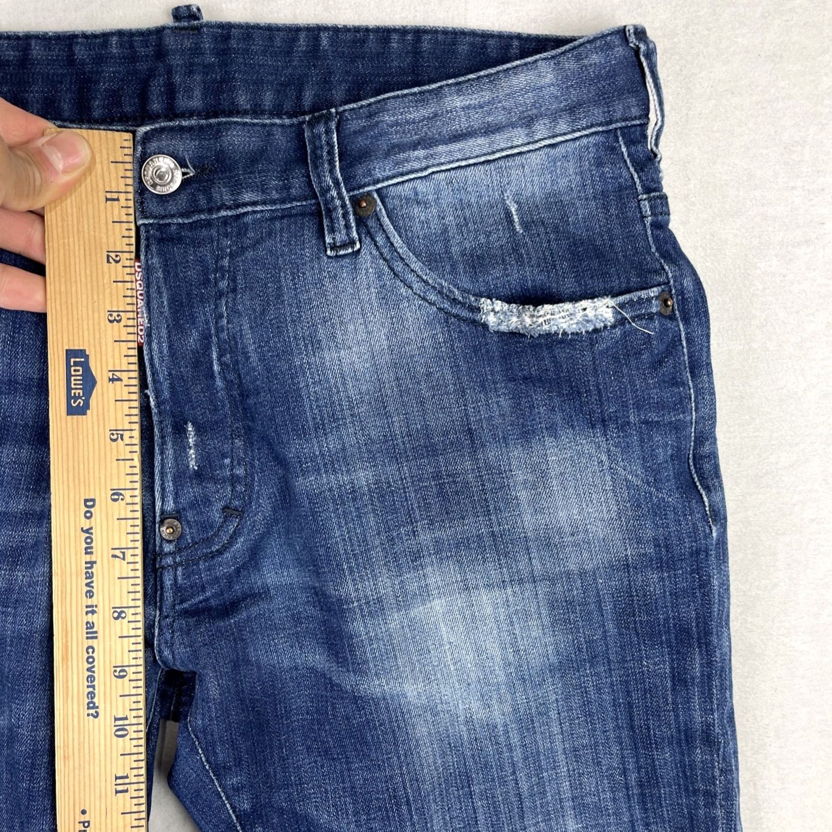 Dsquared2 Dsquared2 Jeans Mens 50 Slim Distressed 33x31 Blue Denim 5-Pocket Italy City Hip Hop Logo Jeans Size US 34 / EU 50 - 5 Thumbnail