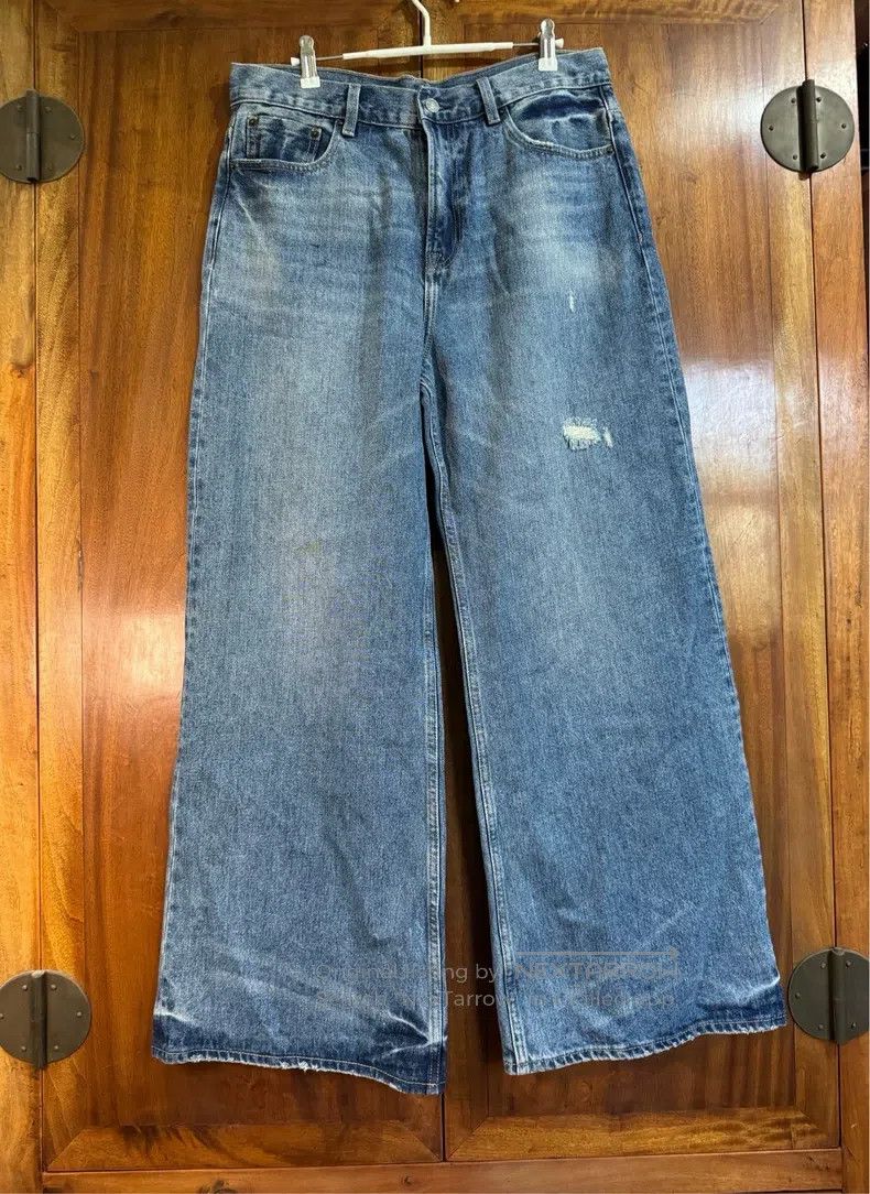 Acne Studios Acne Studios Frayed Wide-Leg Denim Pants Size 31" - 2 Thumbnail