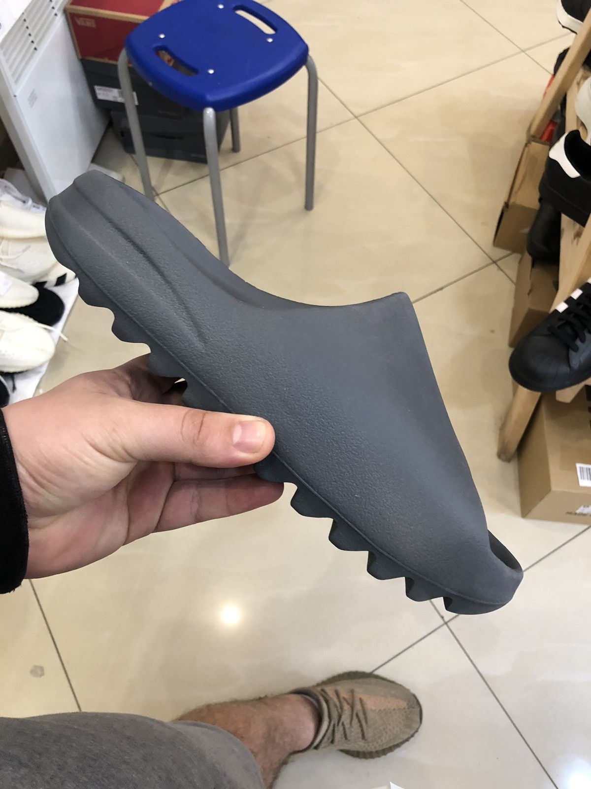 image of Adidas x Kanye West Yeezy Slide Slate Grey, Men's (Size 13)