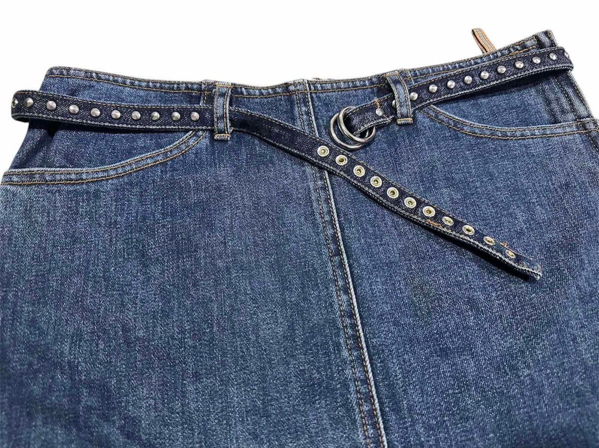Burberry × Designer 🔥Vintage Burberry Blue Label Denim Skirt Belt Studded Size 30" / US 8 / IT 44 - 5 Thumbnail