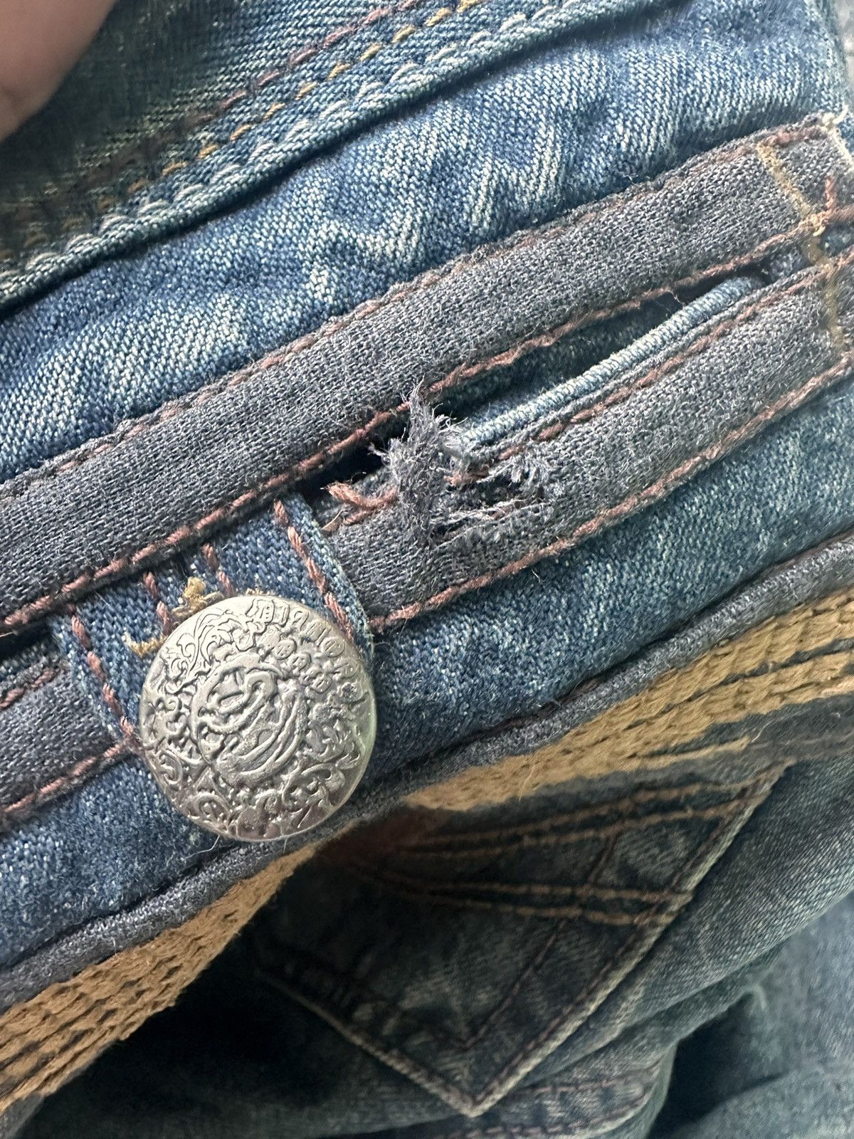Designer × Japanese Brand Diamond Honey Distressed Double Pocket Size US 32 / EU 48 - 6 Thumbnail