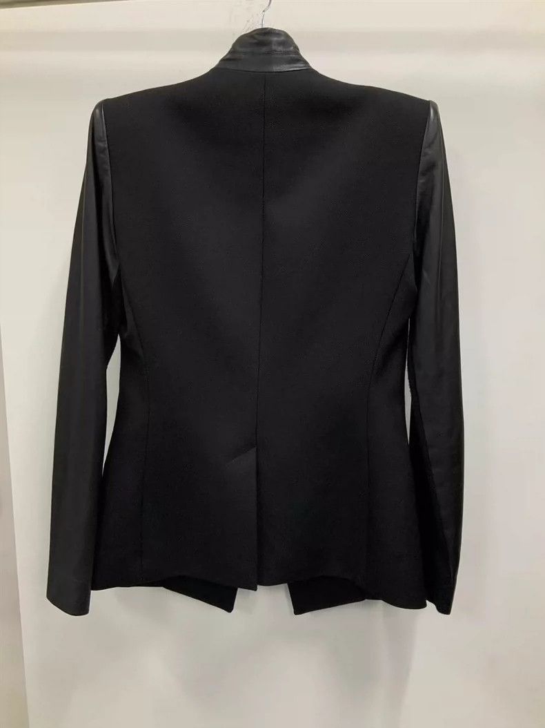Helmut Lang HELMUT LANG size2 Black woolen sheepskin tailored suit Size 38R - 2 Thumbnail