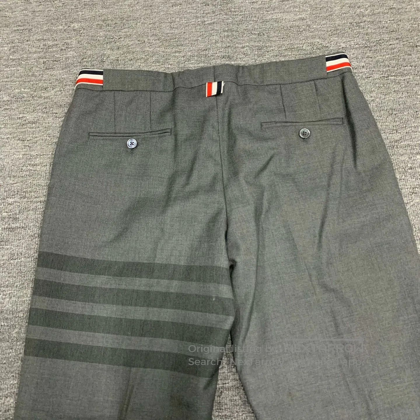 Thom Browne gray striped wool lounge pants from thom browne. Size US 30 / EU 46 - 9 Thumbnail