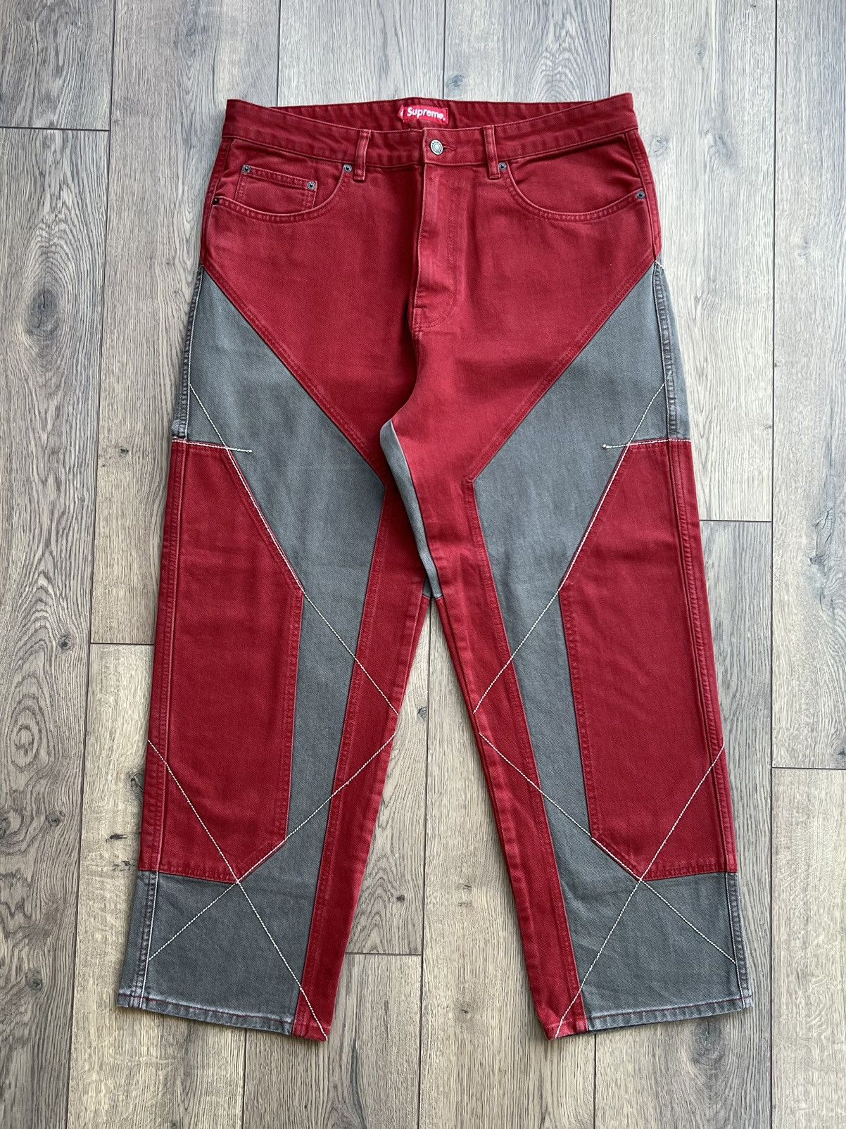 Supreme 2-TONE PANELED BAGGY JEAN | Grailed