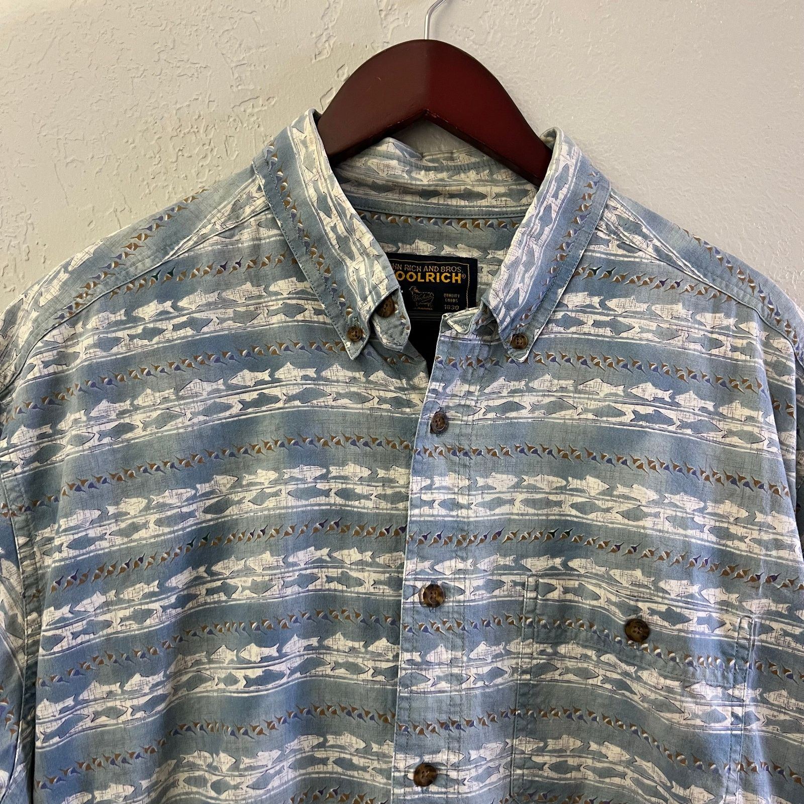 Woolrich Woolen Mills Vintage 90s Woolrich Mens Sz XL Fish Button Shirt Size US XL / EU 56 / 4 - 2 Thumbnail