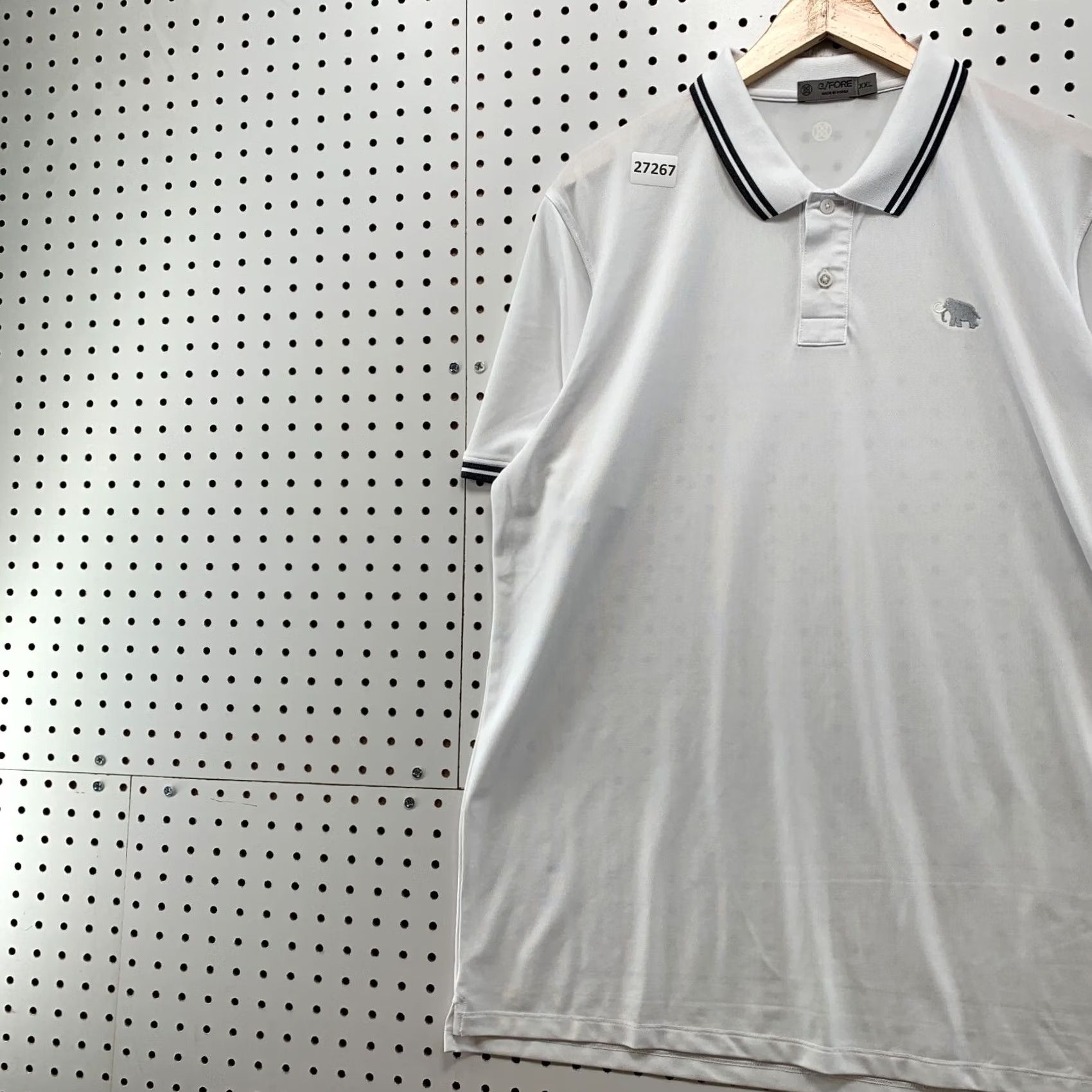 G/FORE G/Fore Polo Shirt Mens 2XL White Collared Elephant Logo Golf Casual 25x32.5 Size US XXL / EU 58 / 5 - 3 Thumbnail