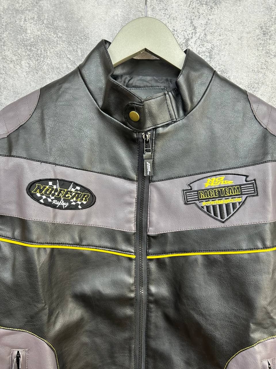 No Fear No Fear Racing Faux Leather Jacket Moto Biker Patches Zip Size US S / EU 44-46 / 1 - 4 Thumbnail
