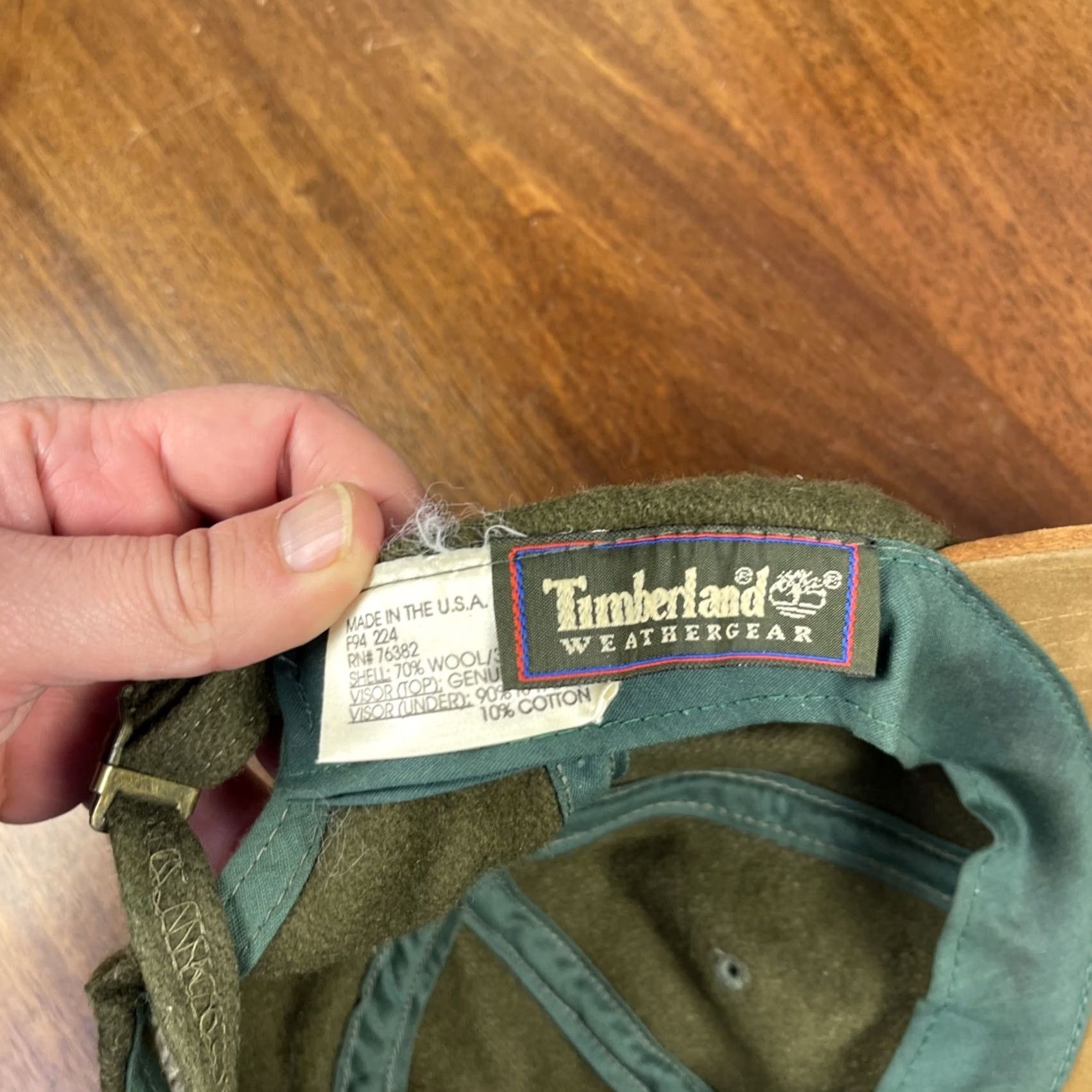 Timberland VINTAGE Timberland Cap Hat Wool Suede Leather One Size Made In USA Weathergear 90s Outdoor USA Size ONE SIZE - 7 Thumbnail