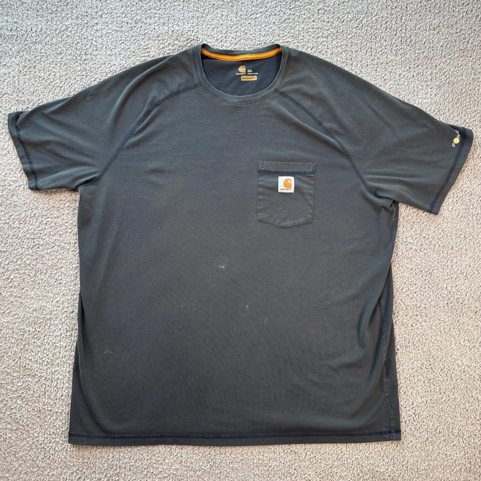 Carhartt Carhartt Force Relaxed Fit Pocket T Shirt Mens 2XL Charcoal Size US XXL / EU 58 / 5 - 1 Thumbnail