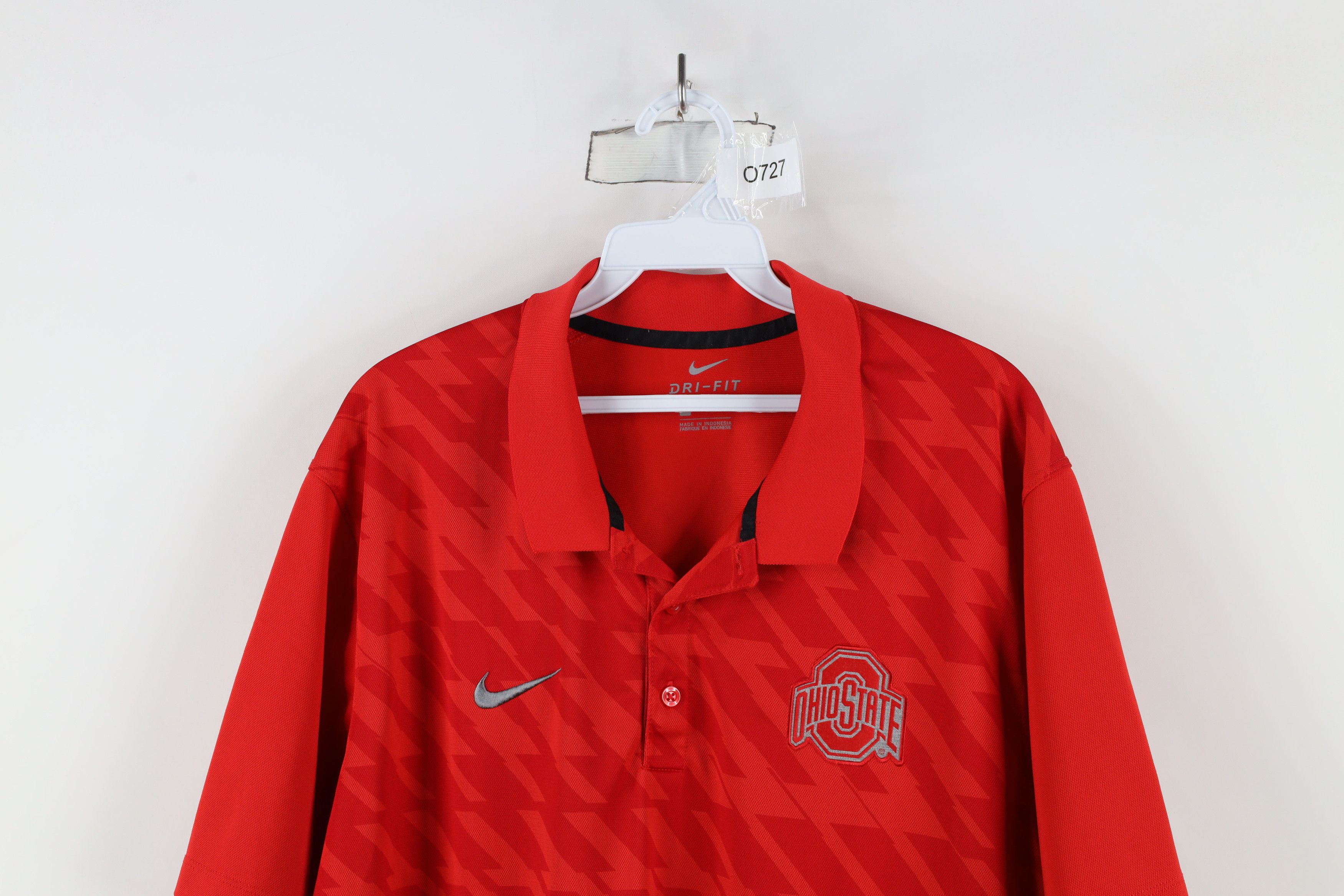 Nike × Vintage Nike Ohio State University Football Geometric Polo Shirt Red Size US XL / EU 56 / 4 - 2 Thumbnail