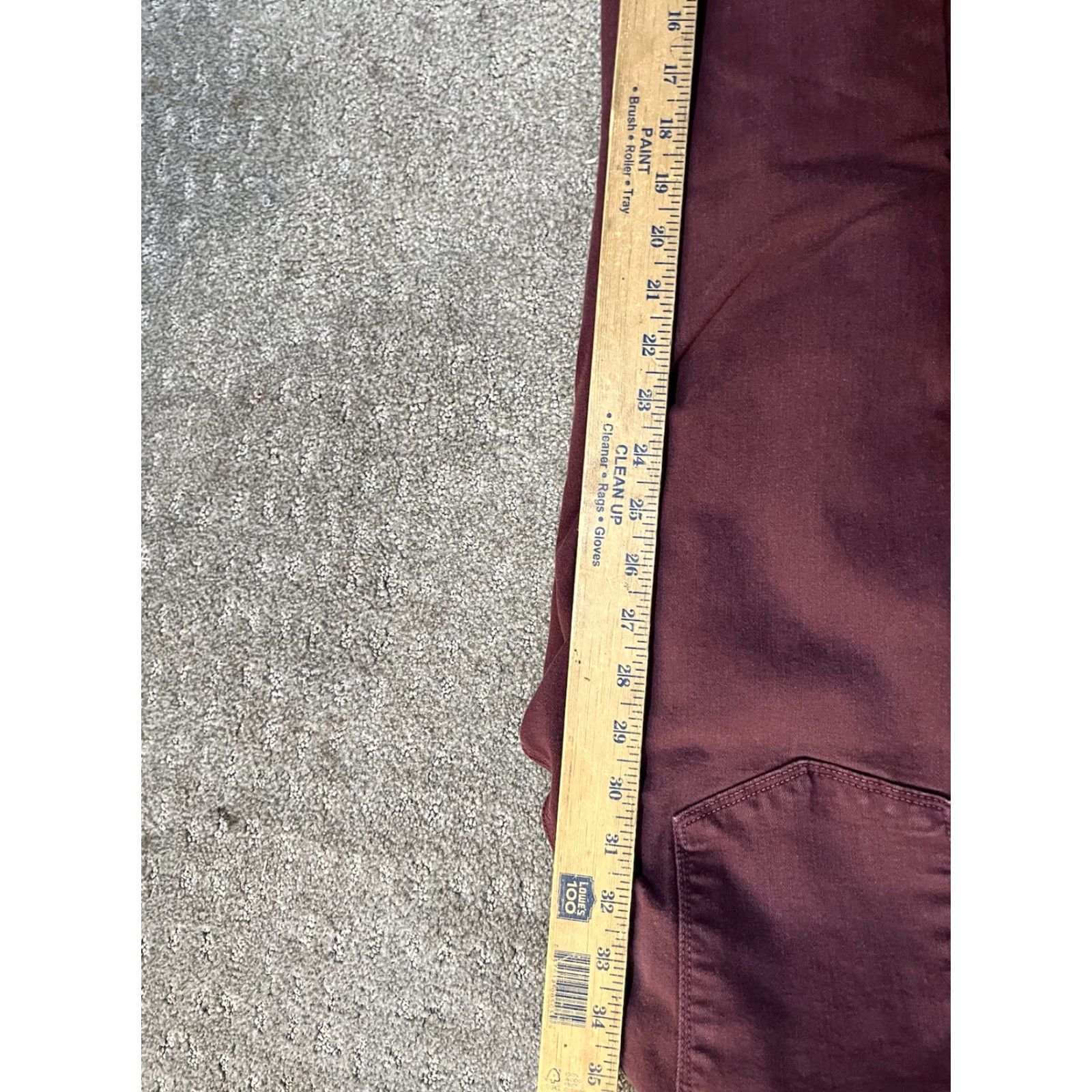 Vince Vince Jeans Skinny Womens Burgundy Wine 28 Inseam 30 Regular Stretch 5-Pocket Denim Modern Western Daylight Vintage No Size 28" / US 6 / IT 42 - 6 Thumbnail