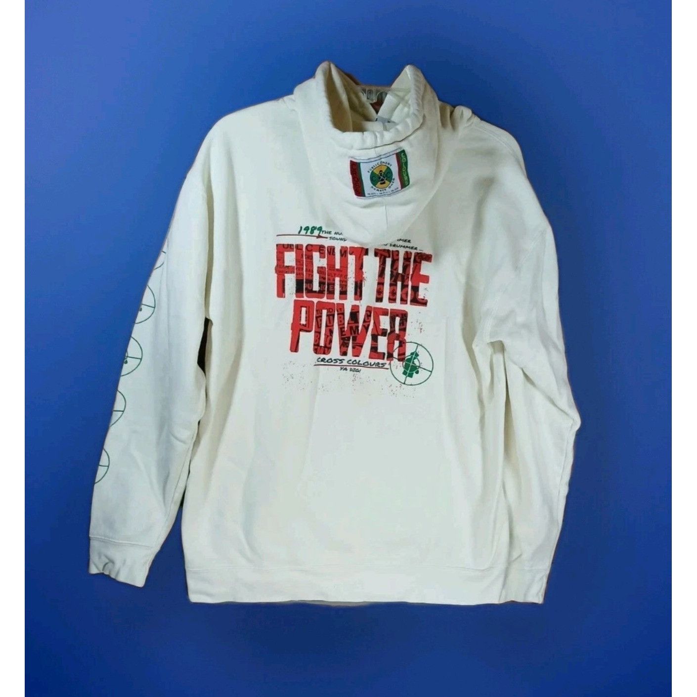 Cross Colours Cross Colours Public Enemy Hoodie Mens Medium Cream Fight th Size US M / EU 48-50 / 2 - 8 Thumbnail