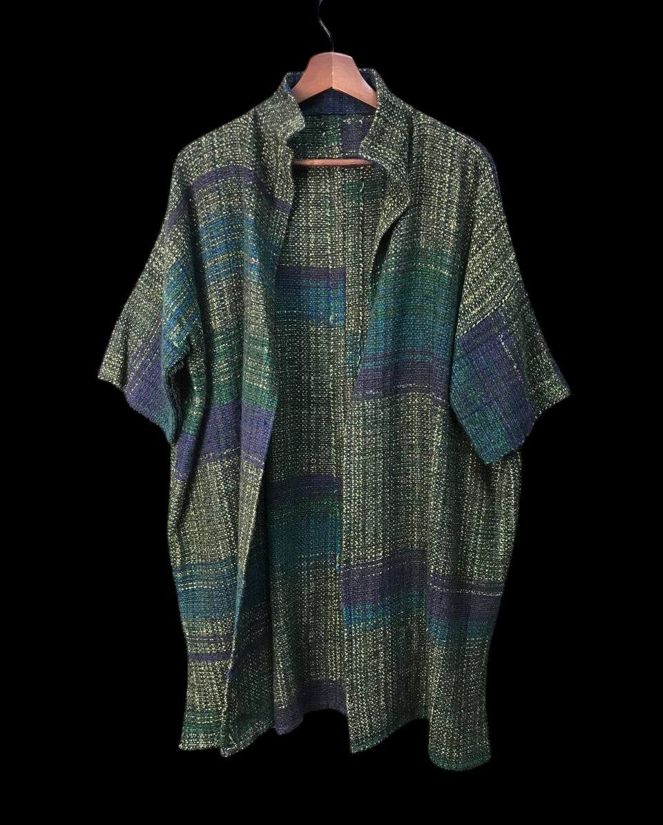 Japanese Brand JAPANESE MINIMALIST BUTTONLESS TWEED COLORBLOCK SHORTSLEEVE Size US M / EU 48-50 / 2 - 2 Thumbnail