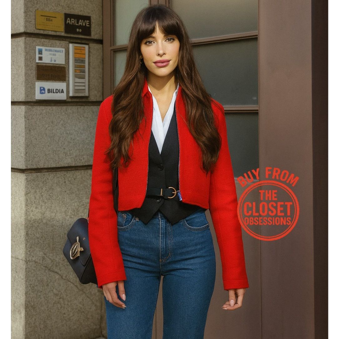 Zara ZARA Red Wool-Blend Cropped Jacket NWT Size M / US 6-8 / IT 42-44 - 9 Thumbnail