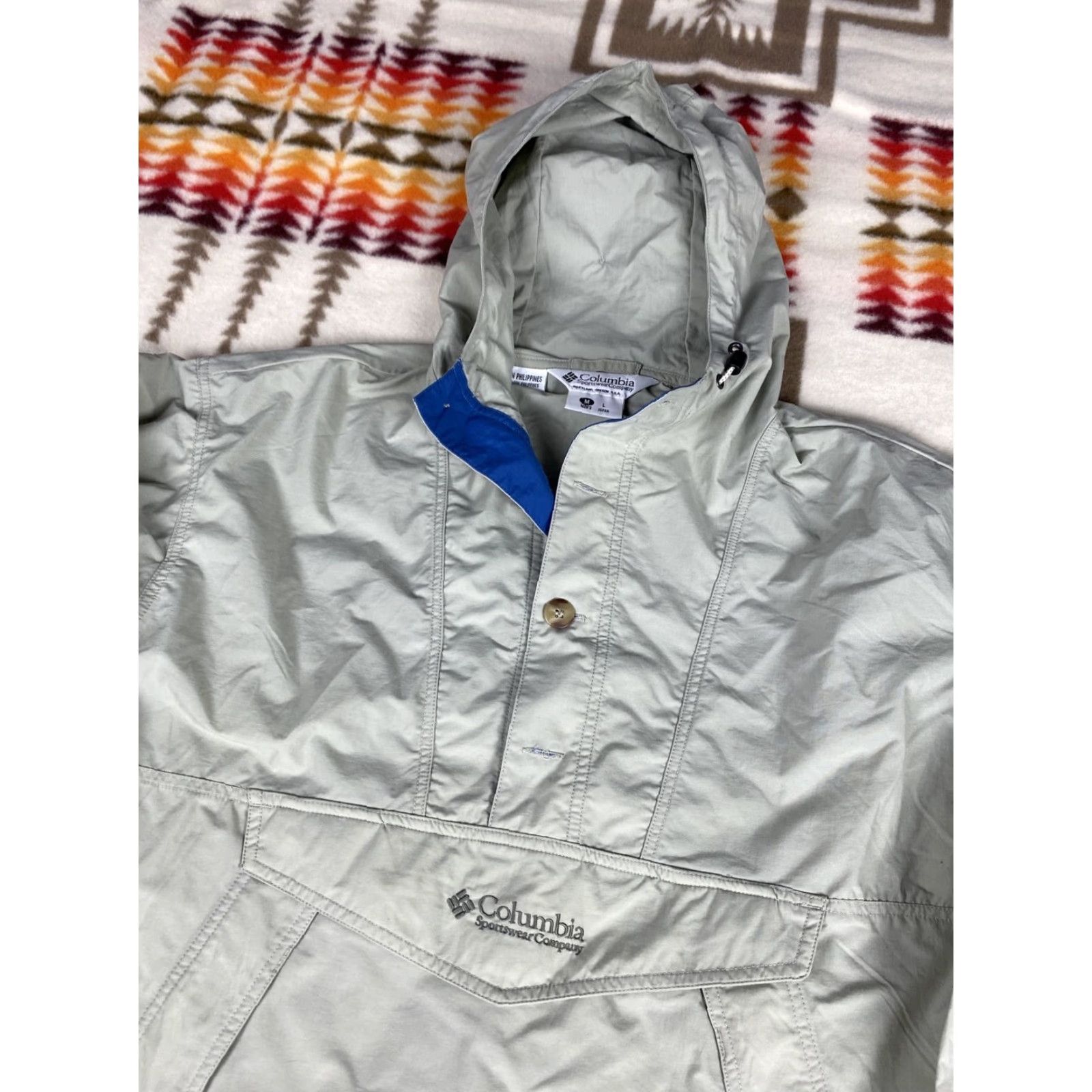 Vintage VINTAGE Columbia Jacket Windbreaker Anorak Hoodie Mens M Brown Nylon Windbreaker Columbia Sportswear Tan M Size US M / EU 48-50 / 2 - 2 Thumbnail