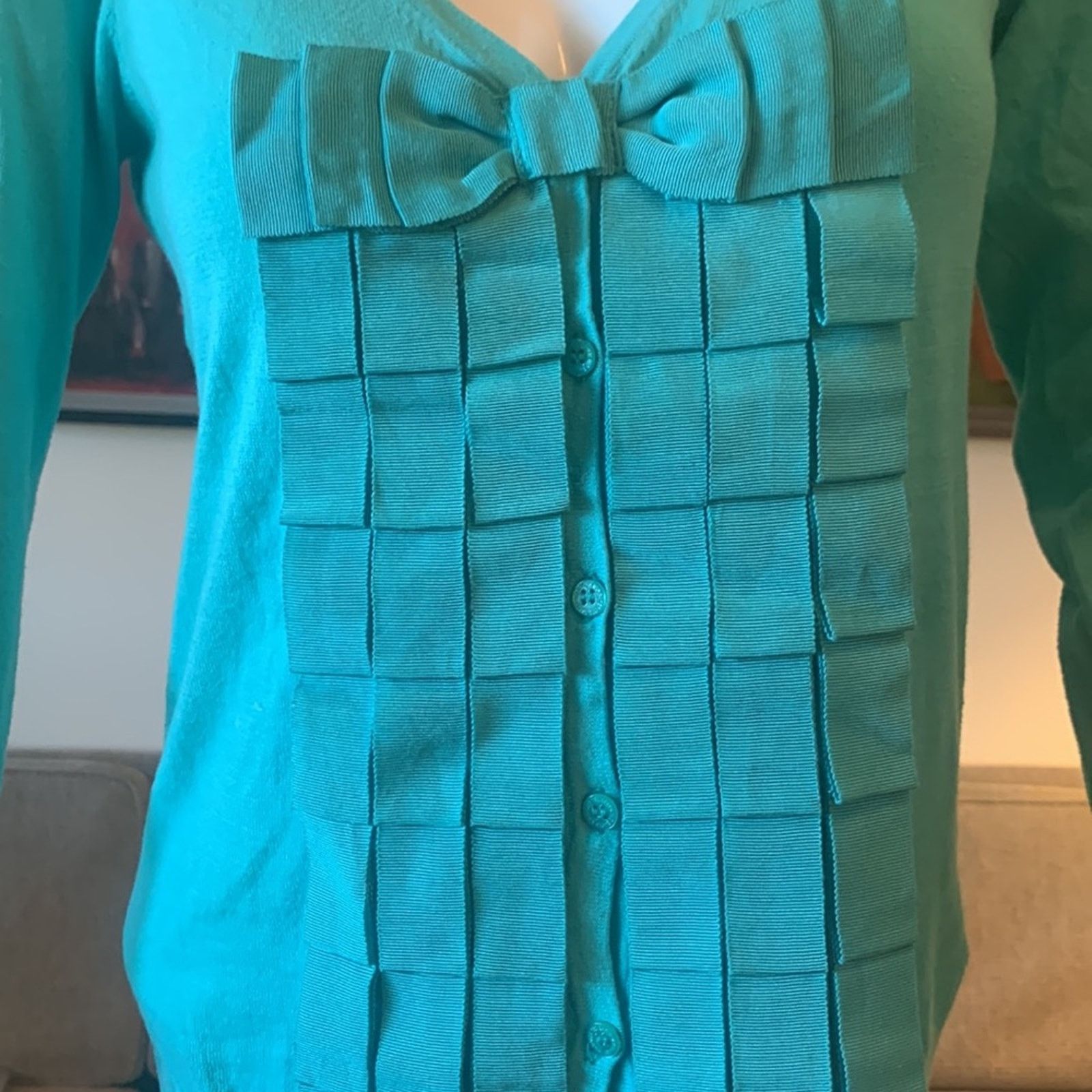 Ted Baker Ted Baker Mint Green Cardigan multiple bows embellishment Size S / US 4 / IT 40 - 3 Thumbnail