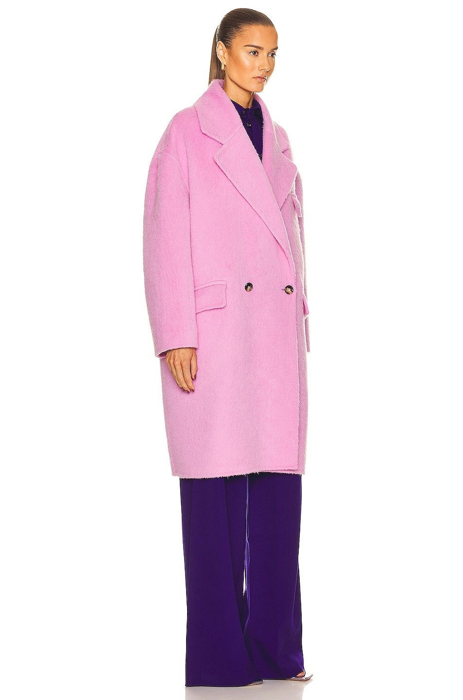 Bottega Veneta o1n1vont1225 Double Face Alpaca Coat in Pink Size XS / US 0-2 / IT 36-38 - 3 Thumbnail