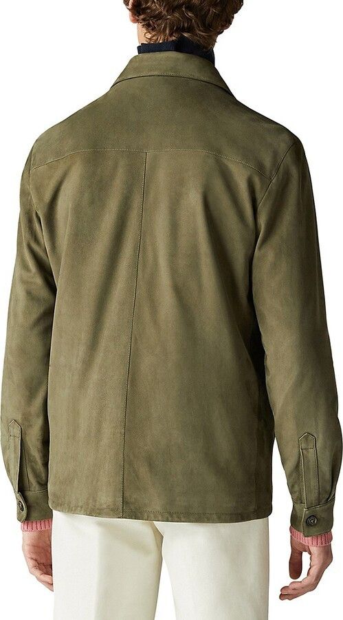 Loro Piana o1w1db10724 Lowe Suede Overshirt in Green Size US M / EU 48-50 / 2 - 6 Thumbnail