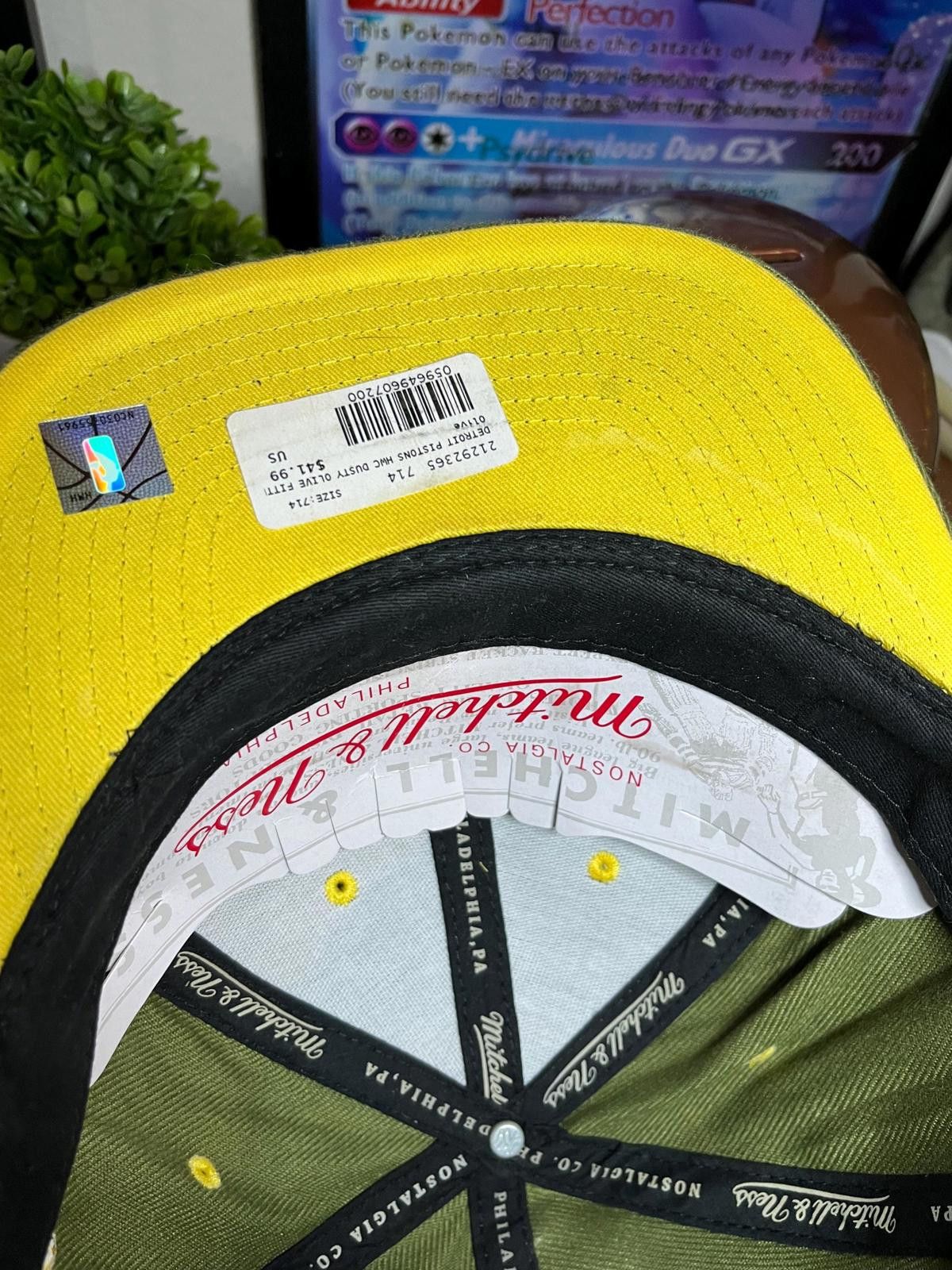 Mitchell & Ness Mitchell & Ness Detroit Pistons Olive Green Snapback Hat Size ONE SIZE - 4 Thumbnail