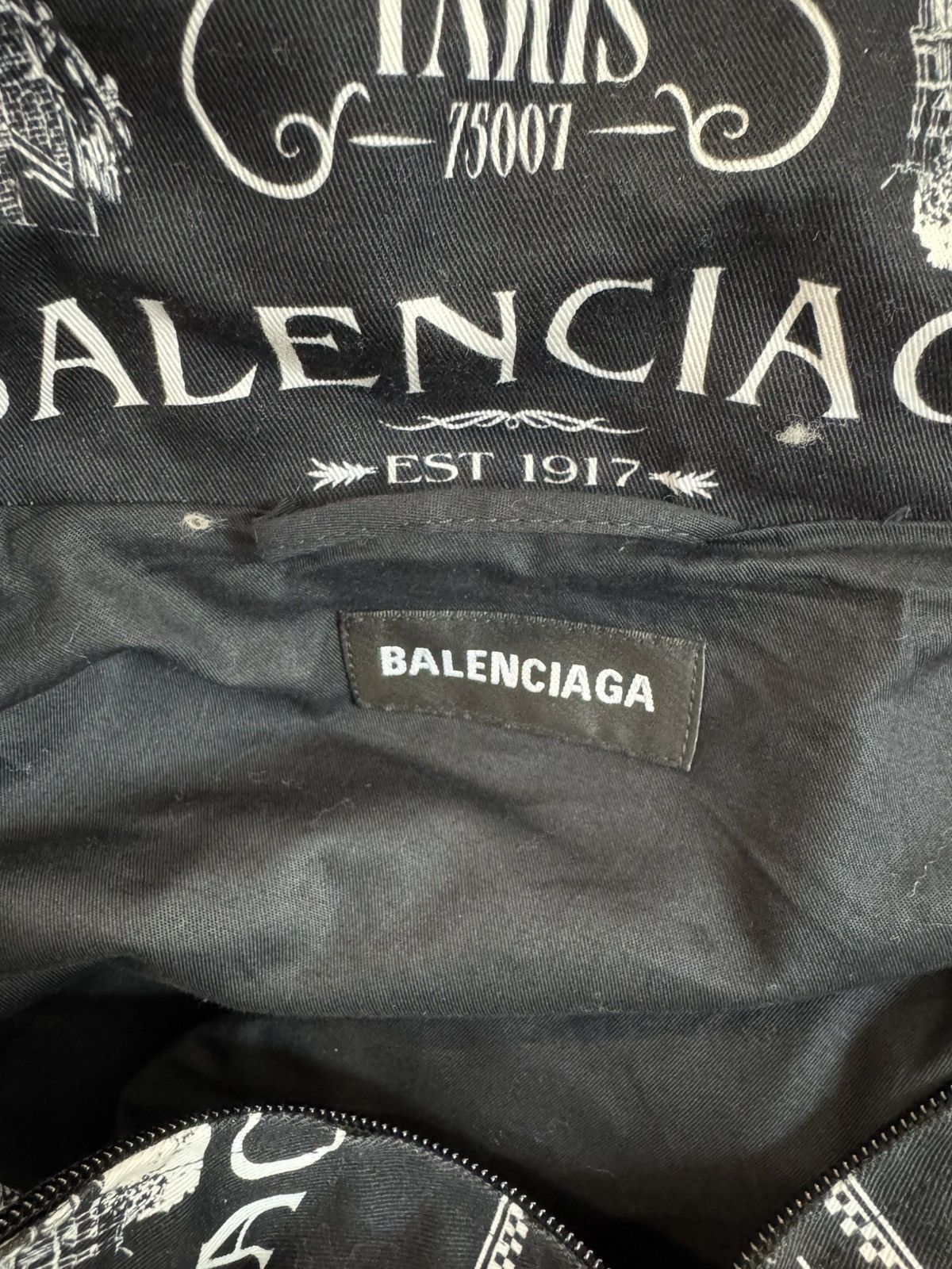 Balenciaga Balenciaga Paris-Print Layered-Sleeve Jacket Size US L / EU 52-54 / 3 - 3 Thumbnail