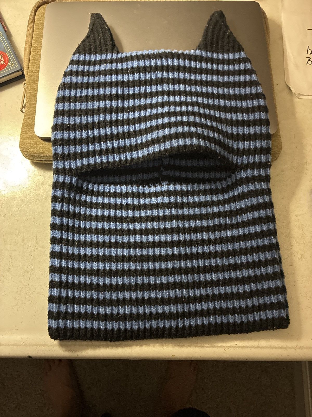 Vintage Blue striped devil horn ski mask for drillin oppz Size ONE SIZE - 1 Preview