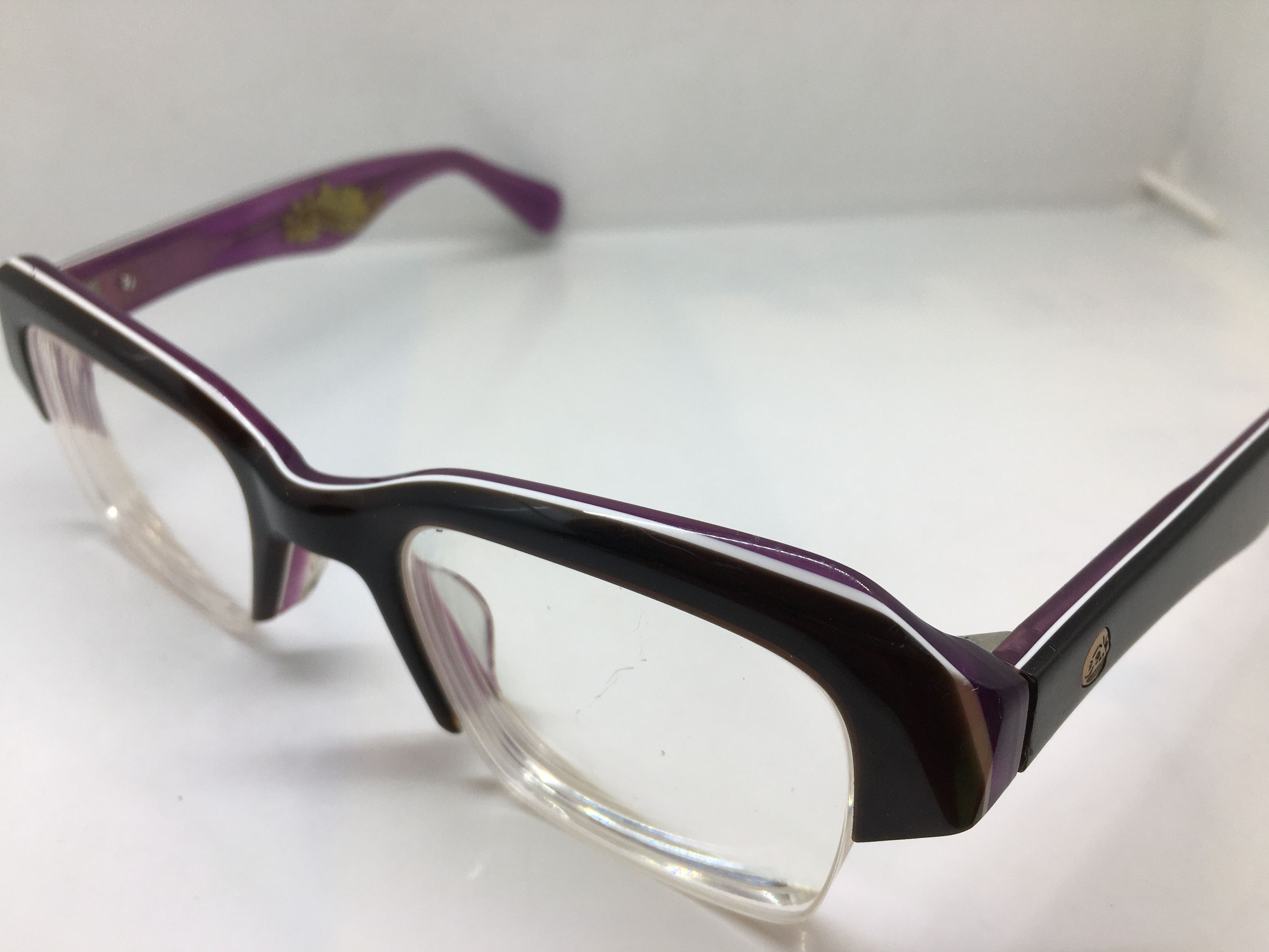 Vintage Vintage HUMAN SKULL H1221 LAMINATE Half Ｒim Eyeglasses Size ONE SIZE - 4 Thumbnail