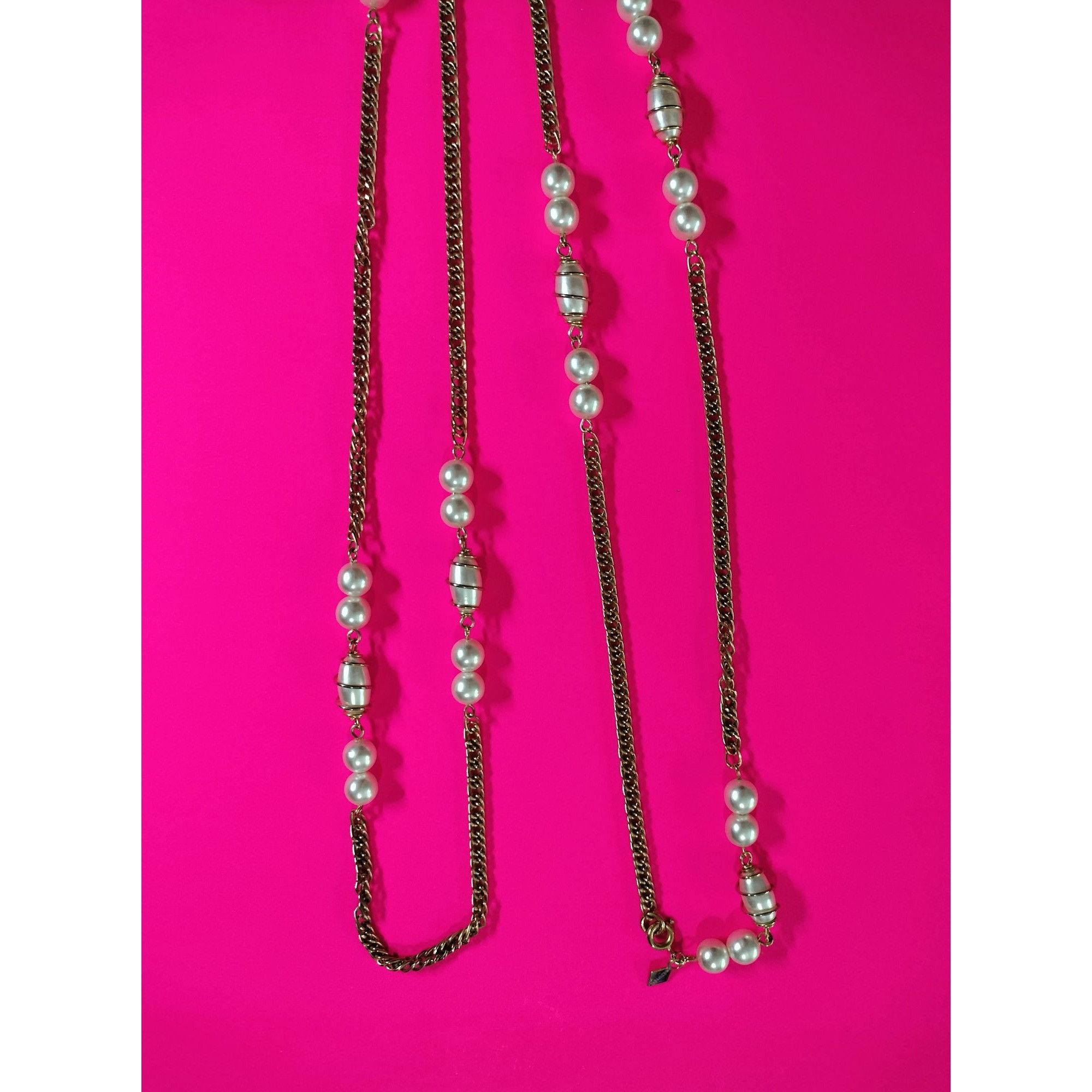 Vintage Sarah Coventry Vintage Gold Tone Chain Faux Pearl Pendant Lo Size ONE SIZE - 9 Thumbnail