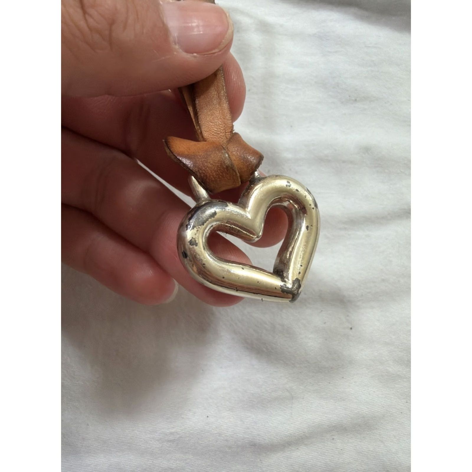 Brighton BRIGHTON Brown Leather Replacement Heart Loop Strap Purse Bag Charm Key Fob Unisex Adult? Keys Bag Charm Size ONE SIZE - 5 Thumbnail