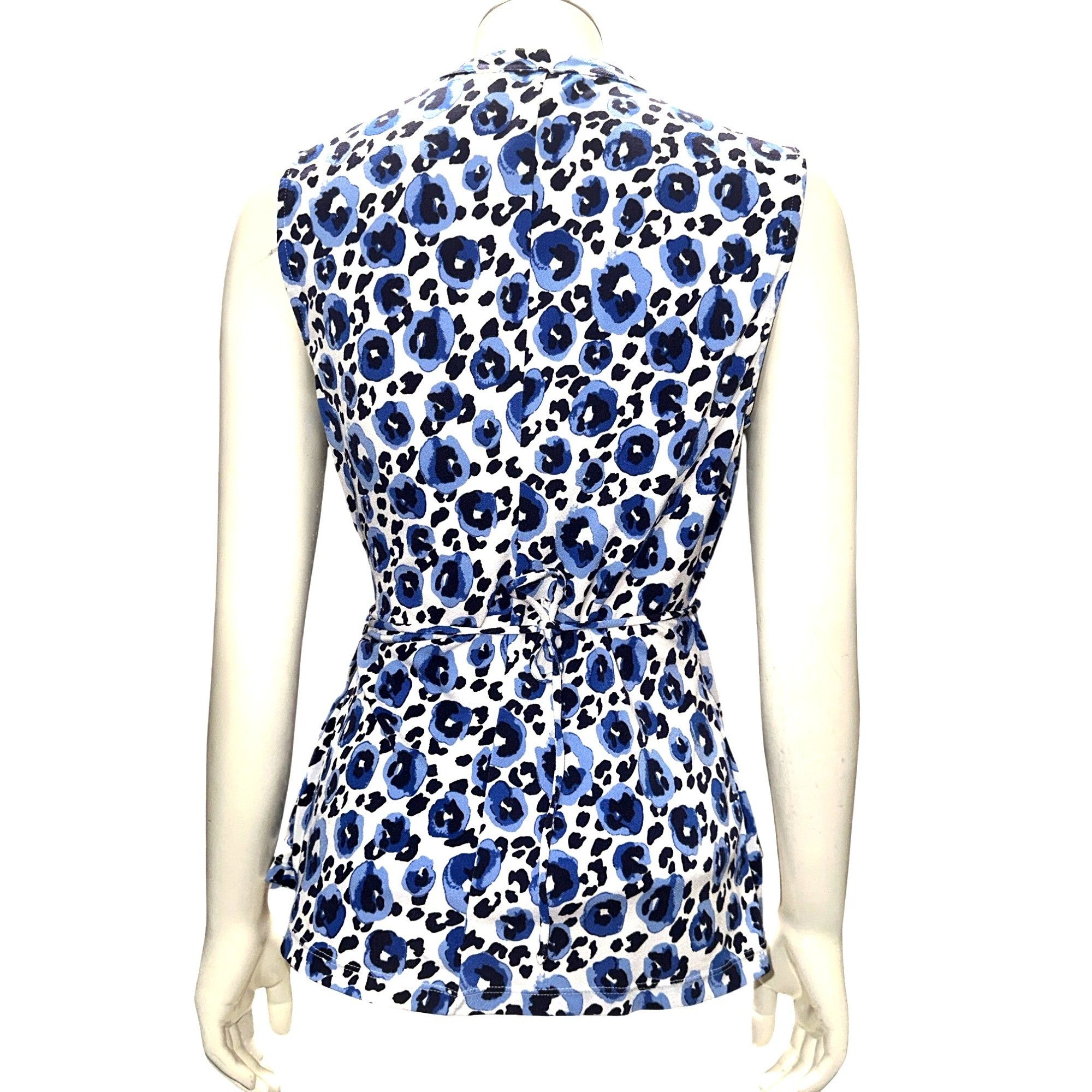 Other 41 Hawthorn Small Blue Black Abstract Leopard Print Wrap Blo Size S / US 4 / IT 40 - 5 Thumbnail