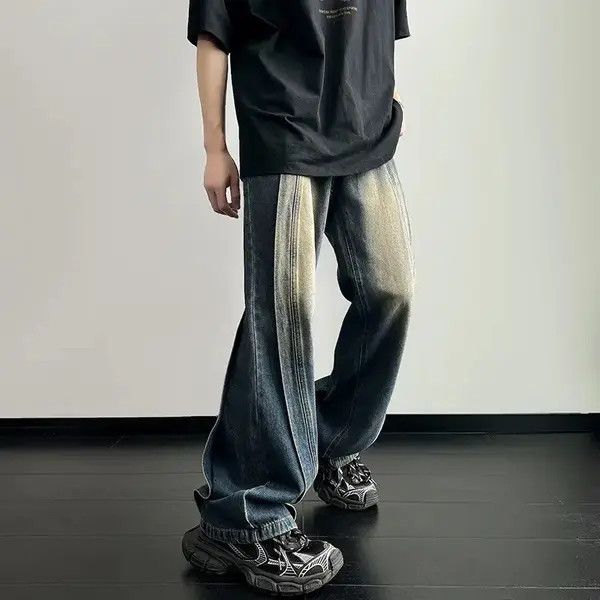 VIBE Wide Leg Jeans Baggy Y2k Washed Trousers Size US 30 / EU 46 - 7 Thumbnail