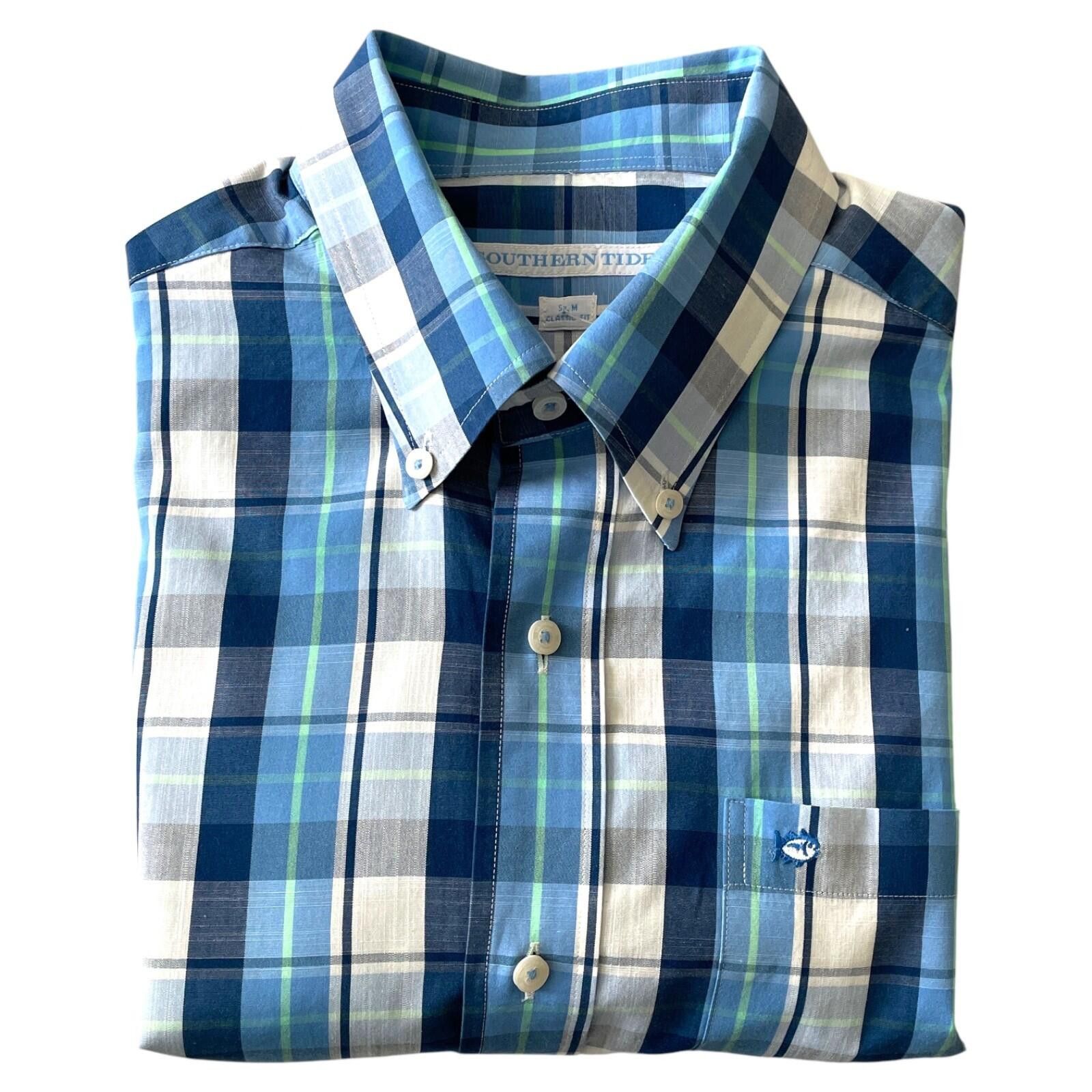 Southern Tide Southern Tide LS Shirt Mens MEDIUM Blue Plaid Classic Fit Size US M / EU 48-50 / 2 - 5 Thumbnail