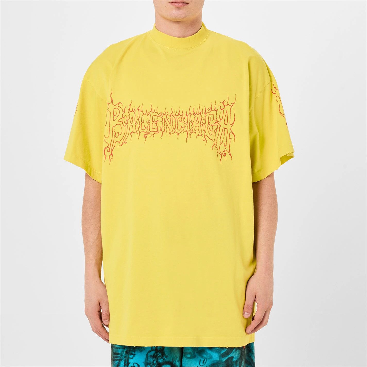 Balenciaga o1g2r1mq0226 Darkwave Oversized T-Shirt In Yellow Size US M / EU 48-50 / 2 - 2 Thumbnail