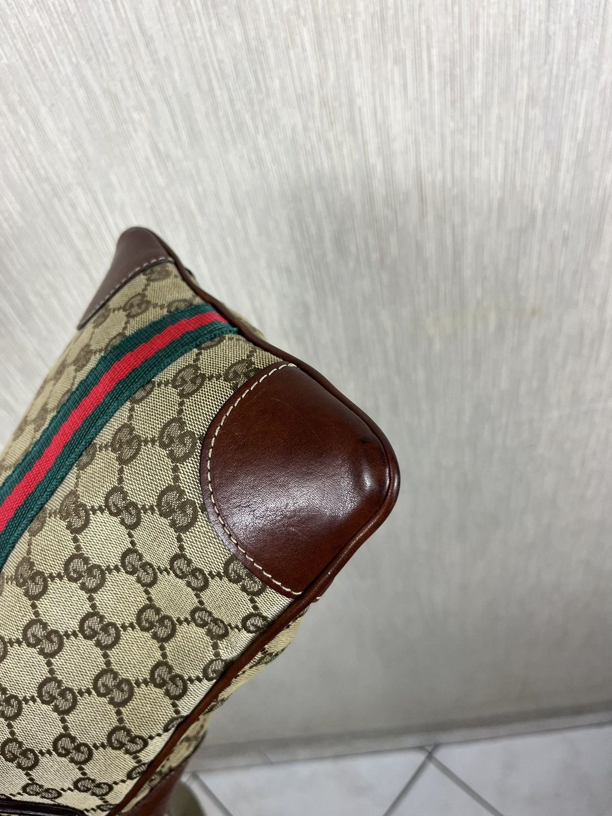 Vintage rare Gucci vintage canvas messenger bag GG monogram leather Size ONE SIZE - 22 Thumbnail