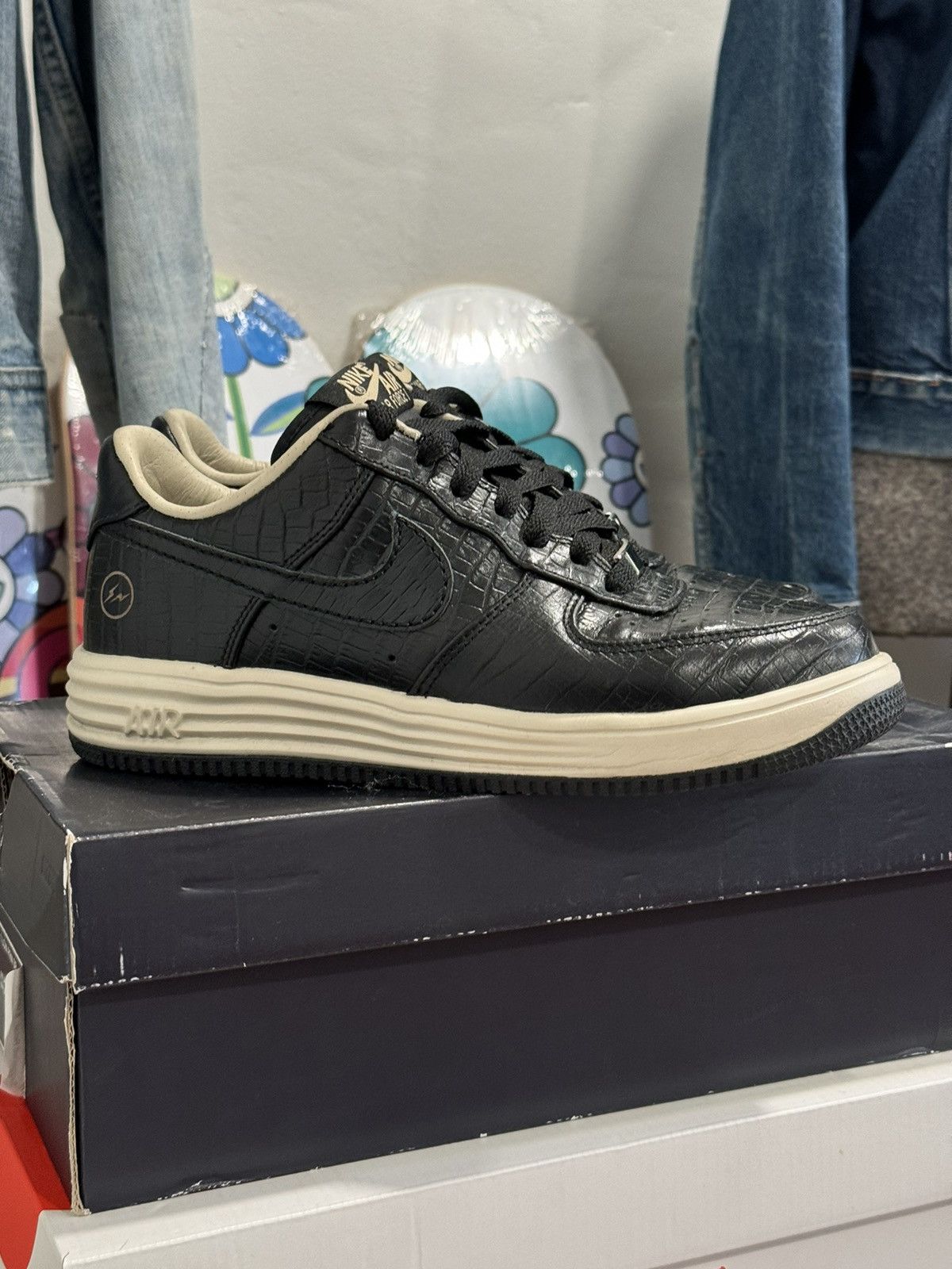 Fragment Design × Nike Nike Fragment Design Lunar Force 1 Prm Low Croc M 6.5 w/ Box Size US 6.5 / EU 39-40 - 3 Thumbnail
