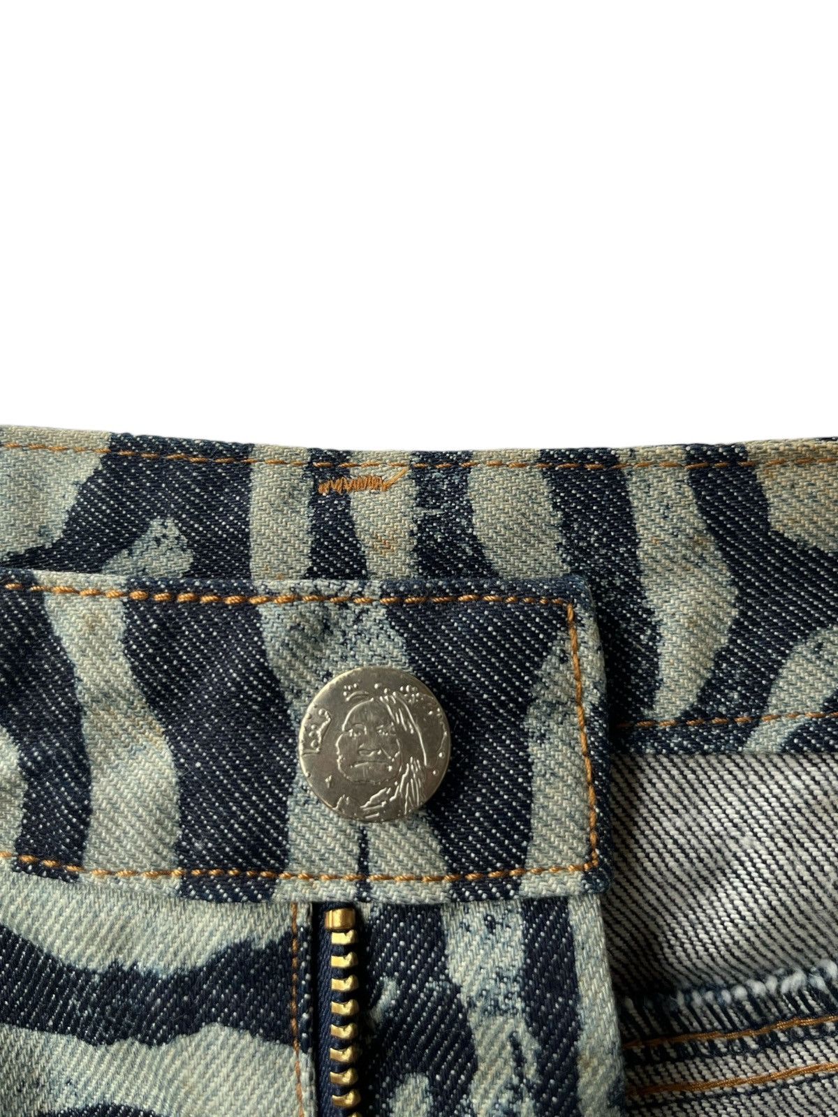Hysteric Glamour RARE‼️ Ozone Community Zebra Stripes Denim Skirt Size 29" - 6 Thumbnail