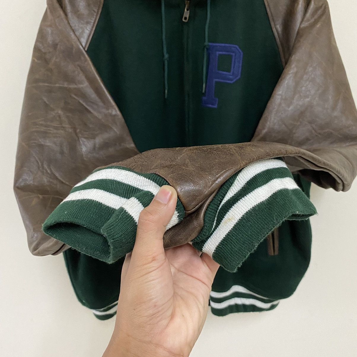 Polo Ralph Lauren VTG 90’s Polo Sport Hybrid Leather Patina Sleeve Jacket Size US L / EU 52-54 / 3 - 14 Thumbnail