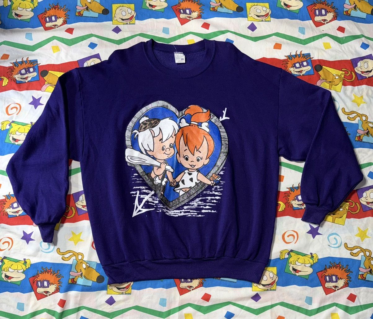 Jerzees Vintage Flinstones Pebbles And Bamm Bamm Sweatshirt NWOT Size US XXL / EU 58 / 5 - 2 Thumbnail