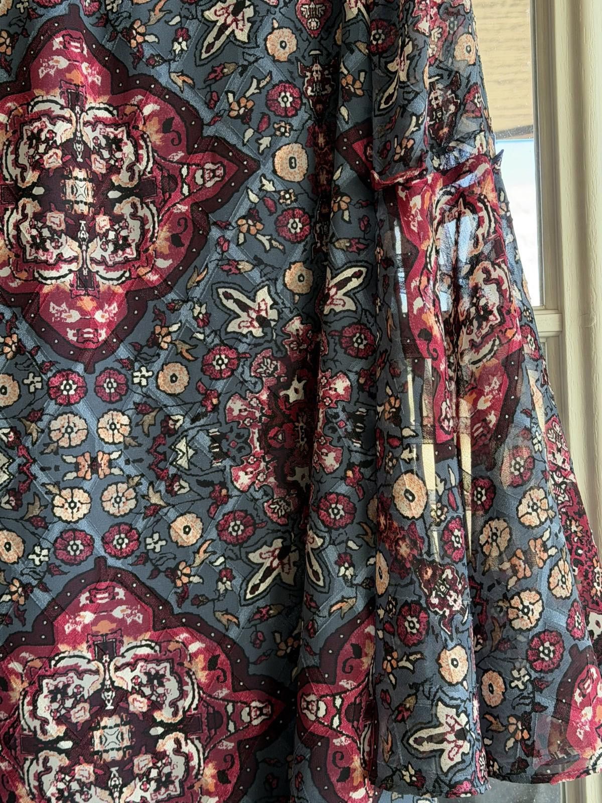 Other WHBMBoho Floral Bell Sleeve Dress Blue Rose S Size Size S / US 4 / IT 40 - 8 Thumbnail
