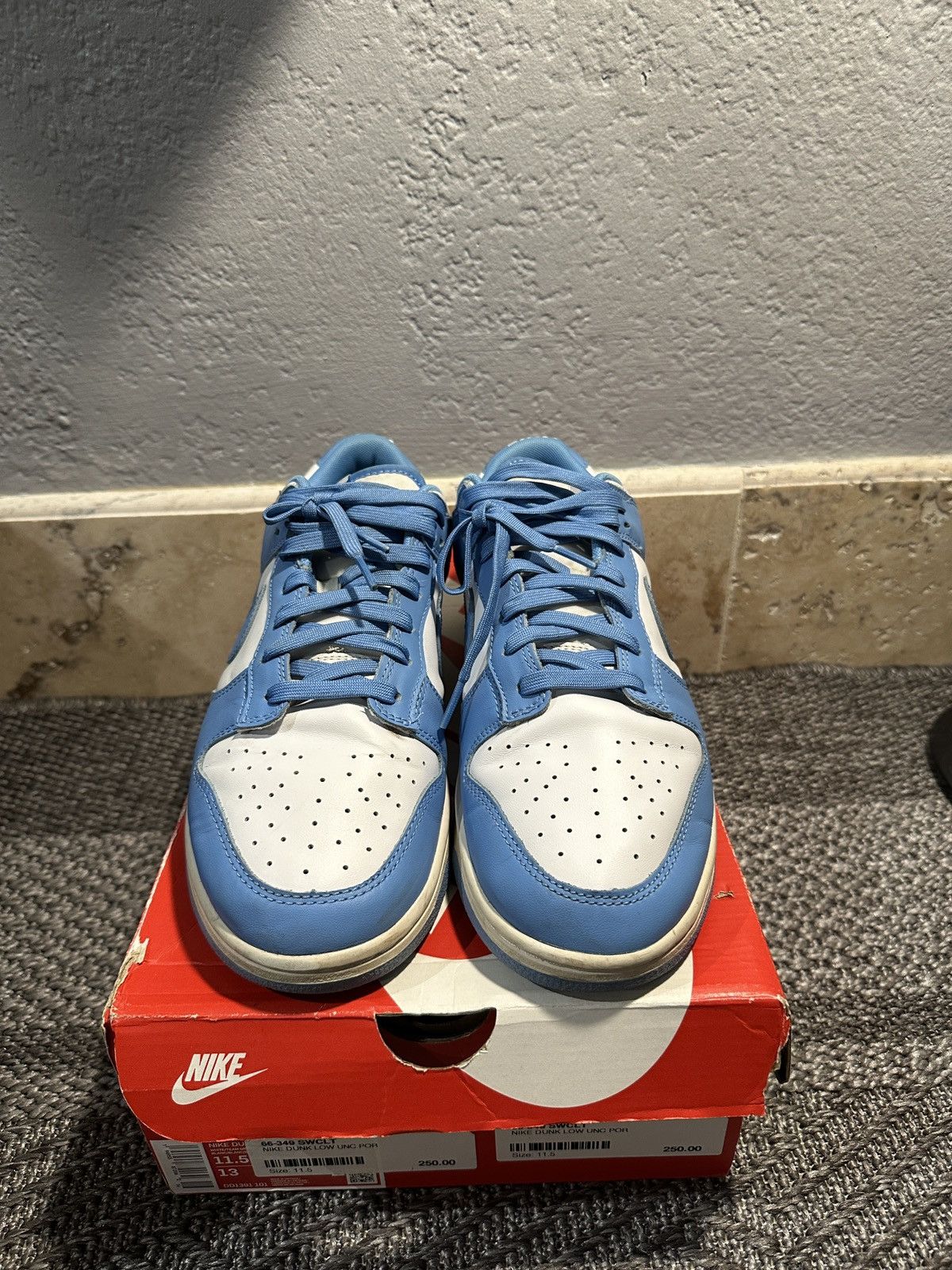 Nike Nike Dunk Low UNC Size US 11.5 / EU 44-45 - 3 Thumbnail